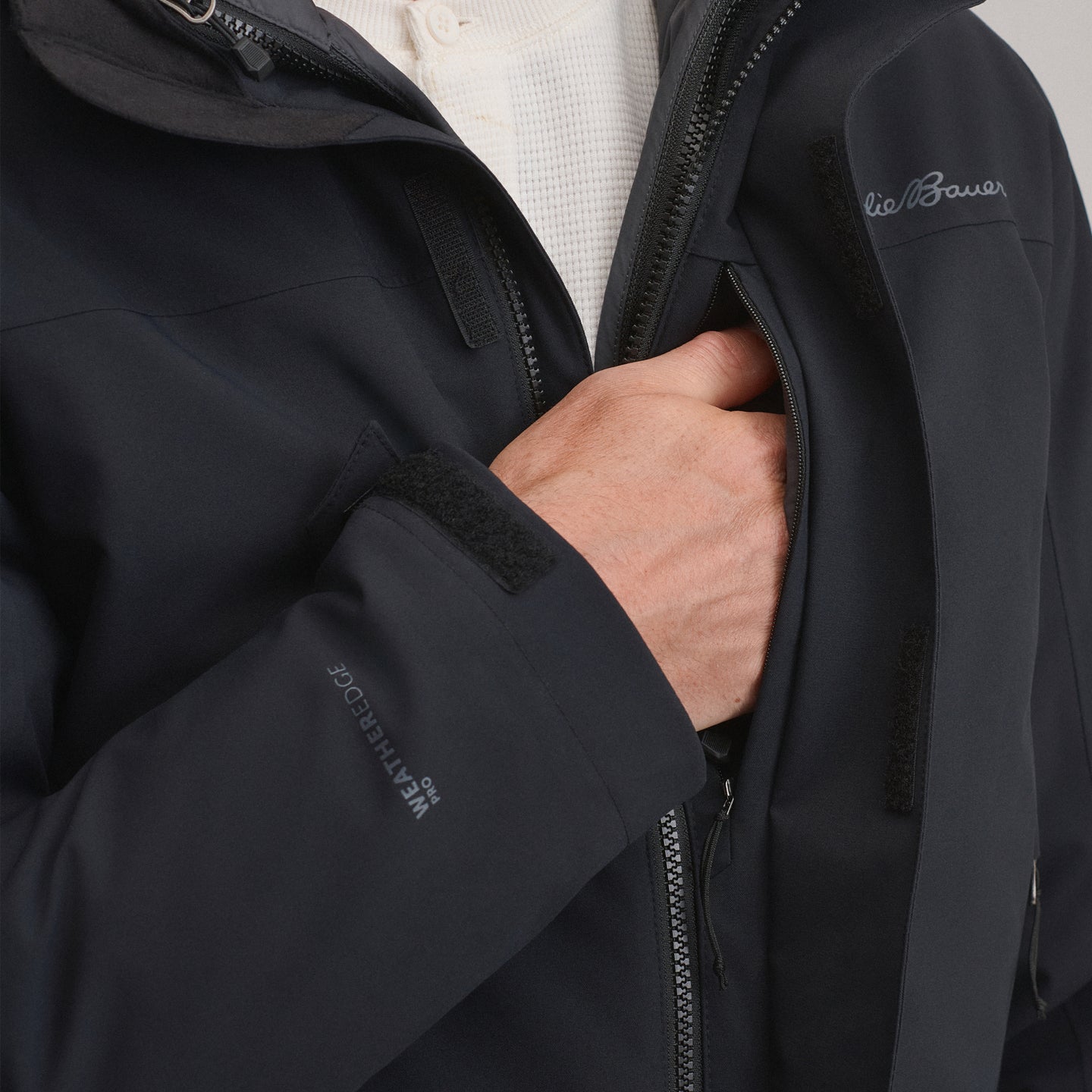 Men's Powder Search 2.0 3-In-1 Waterproof Down Ski Jacket-Black-3