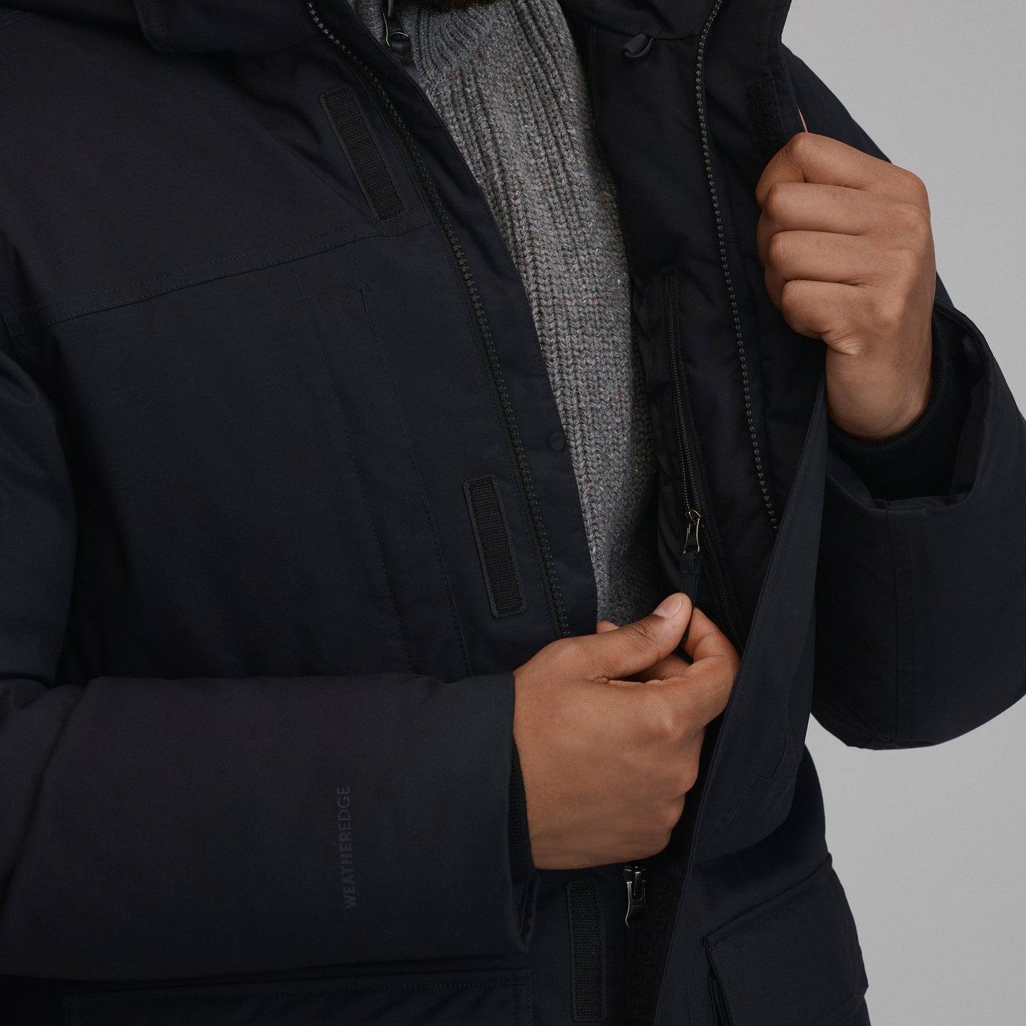 Men's Superior Down Waterproof Hooded Parka-Black-4