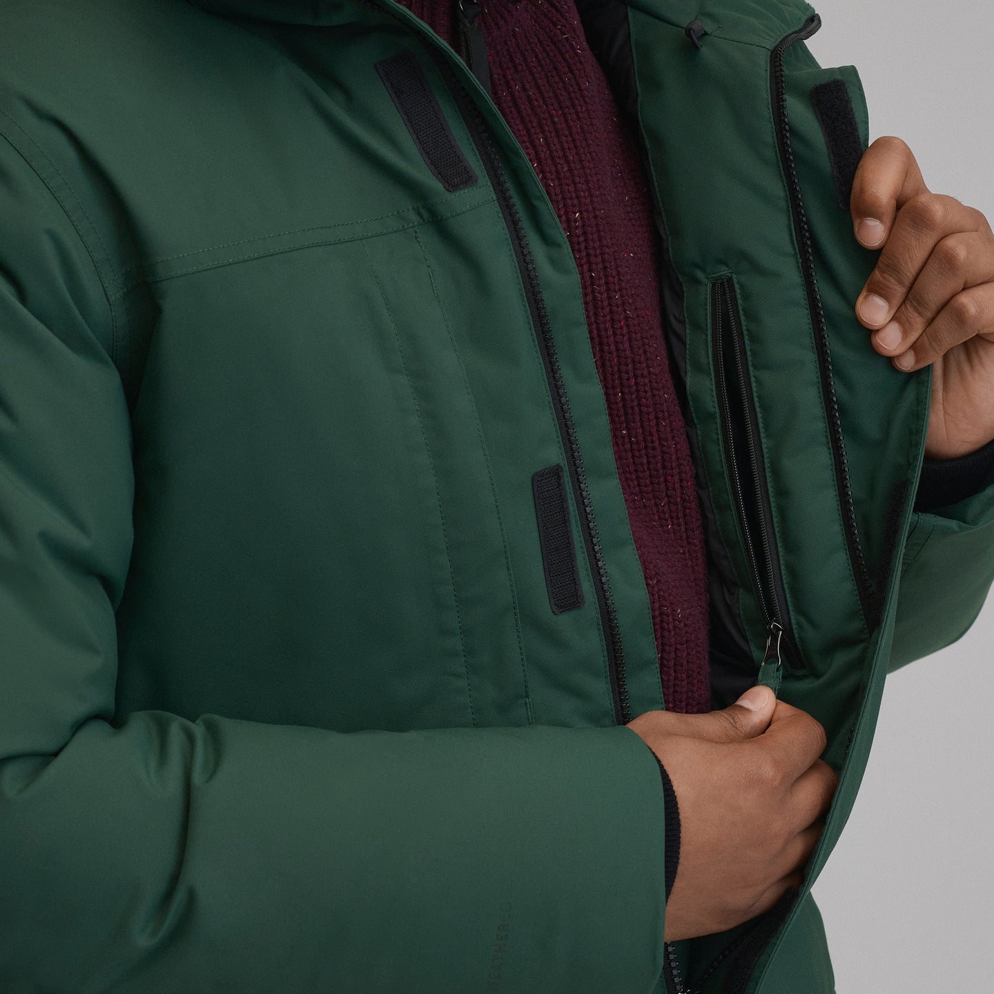 Men's Superior Down Waterproof Hooded Parka-Dark Mint-10