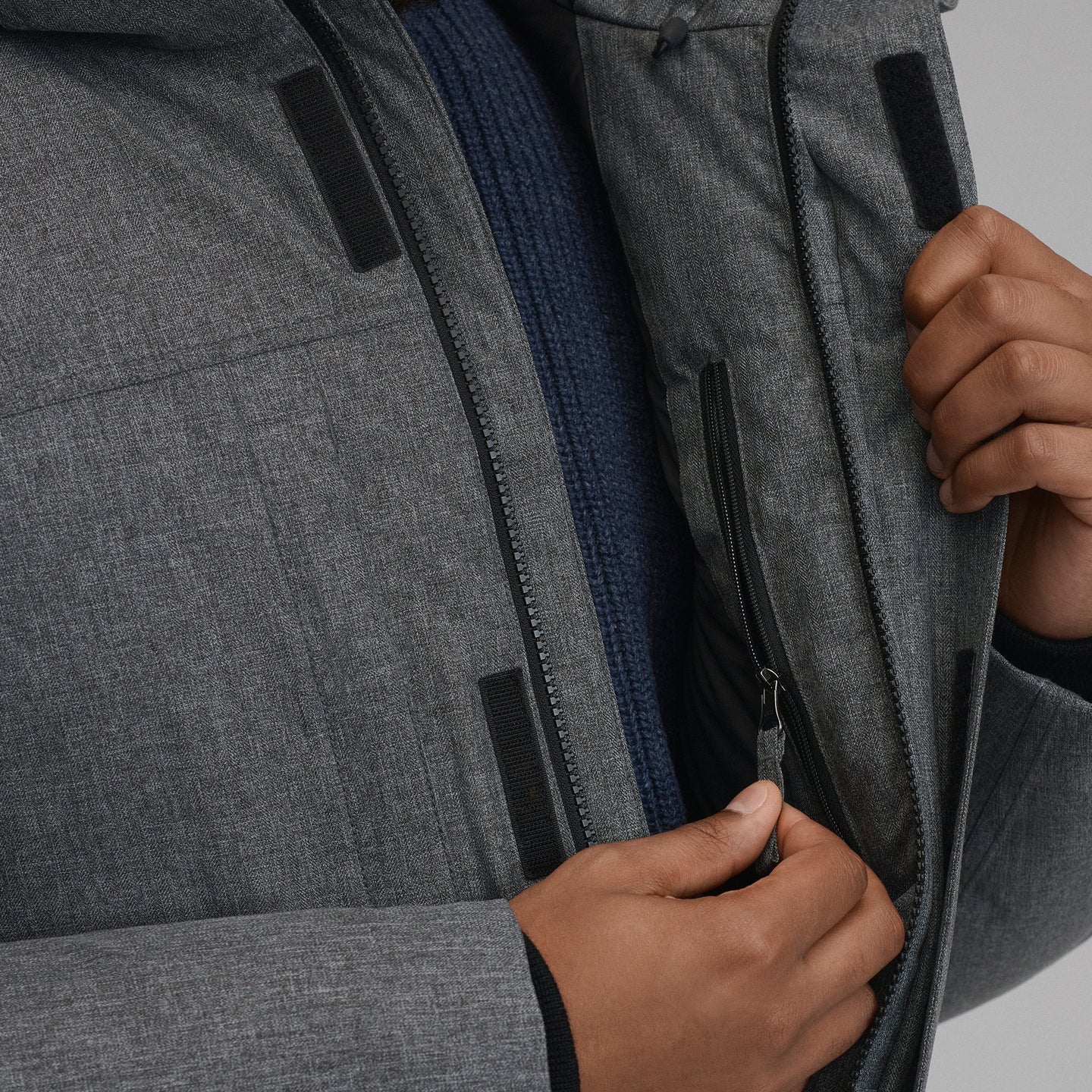 Men's Superior Down Waterproof Hooded Parka-Htr Gray-16