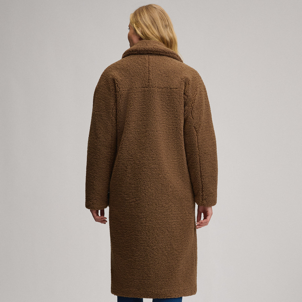 Women's Plush Trench Coat-Hazelnut-6