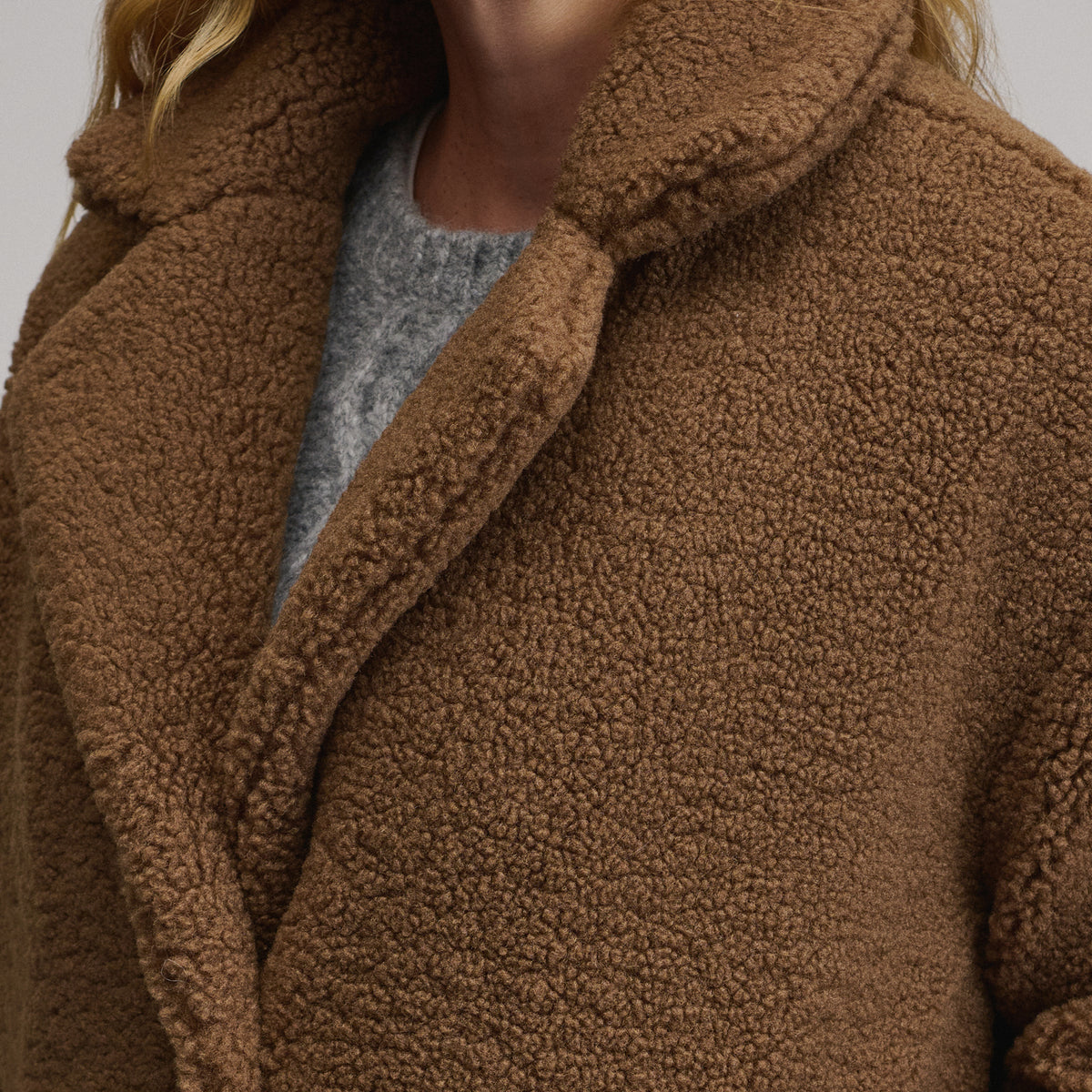 Women's Plush Trench Coat-Hazelnut-7