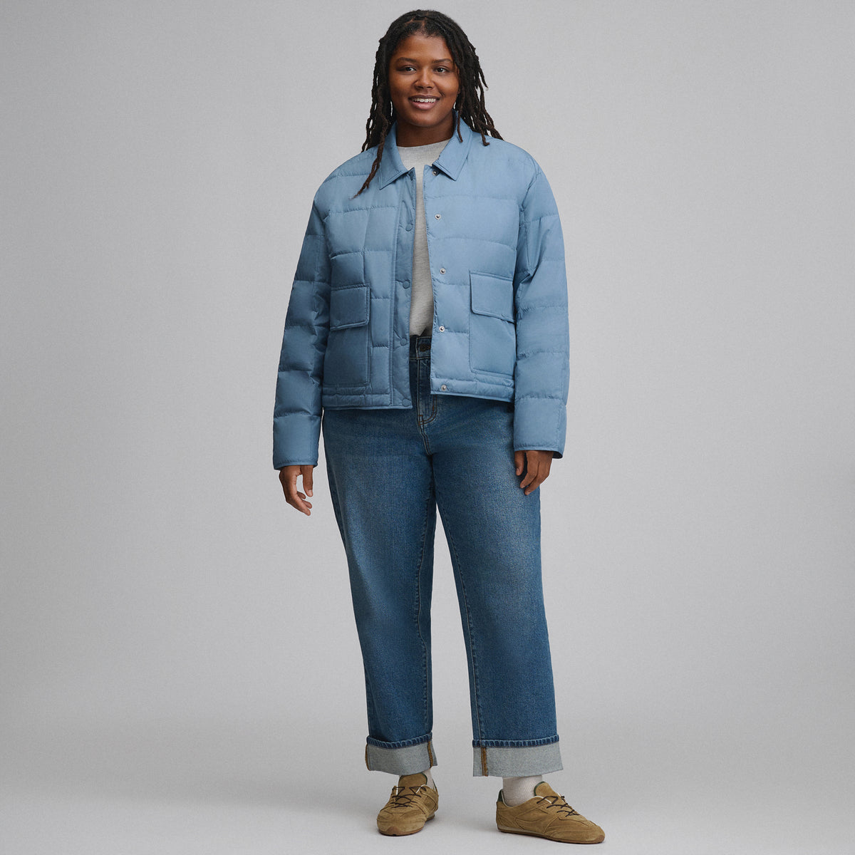 Women's Hi-Low Hem Jacket-Dark Horizon-4