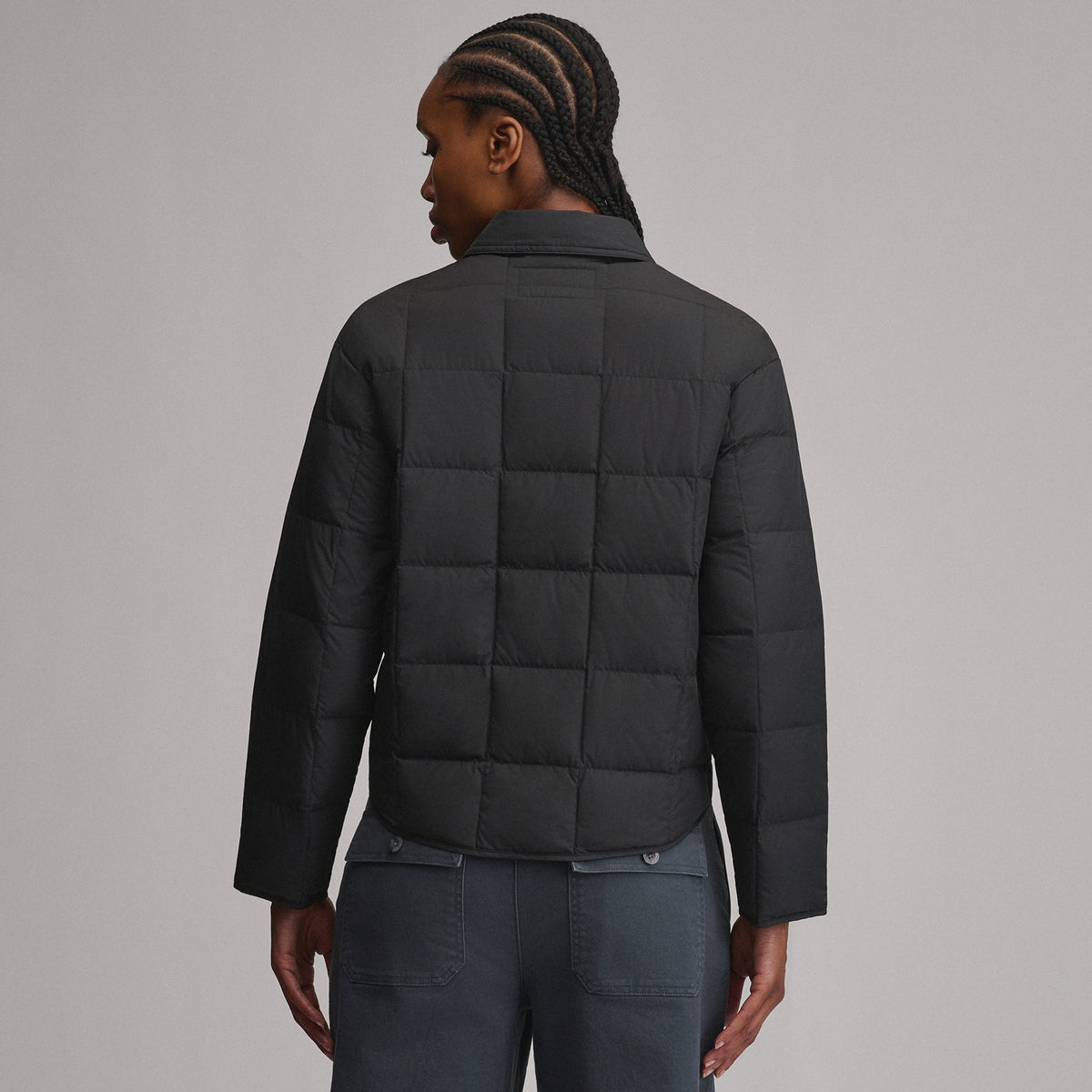 Women's Hi-Low Hem Jacket-Black-2