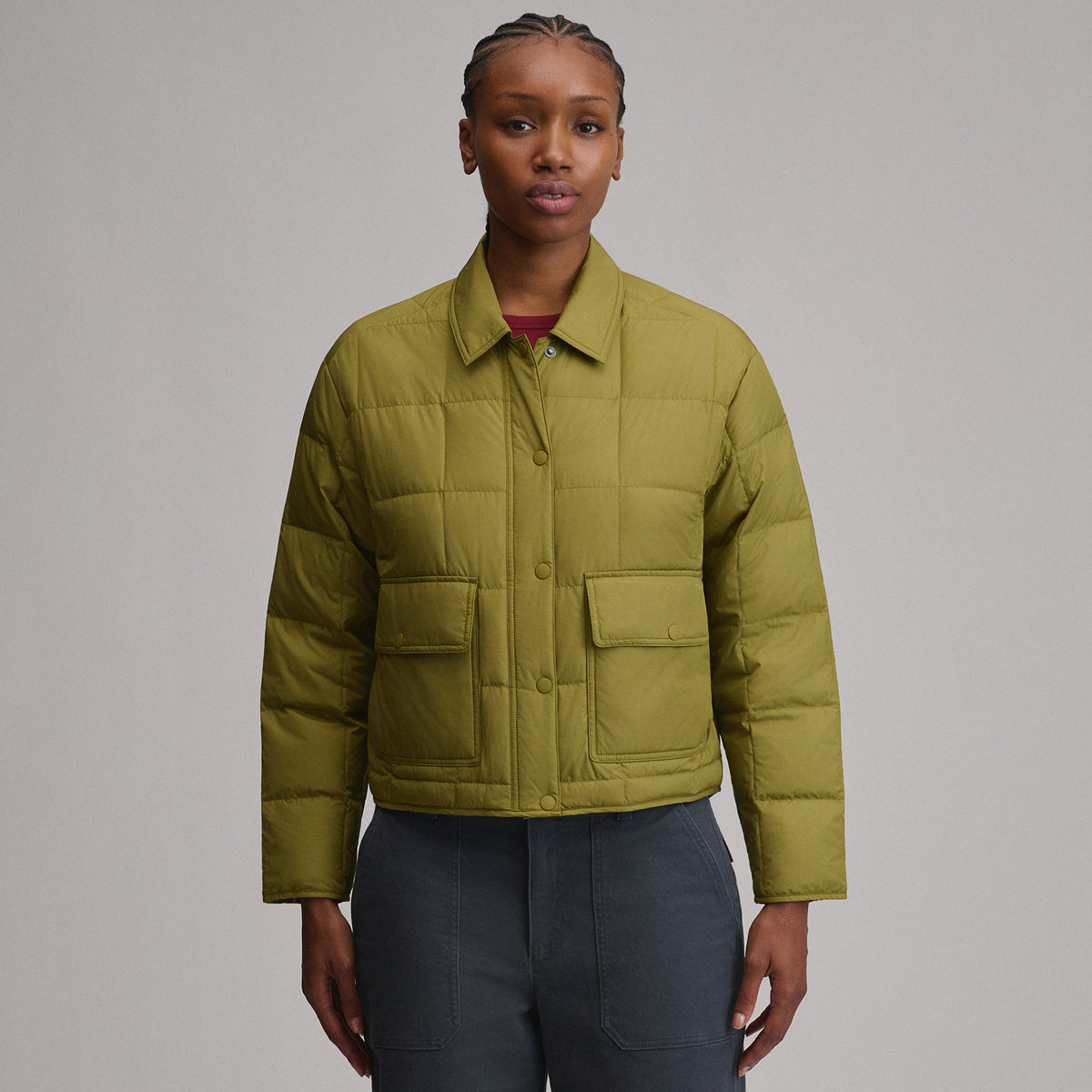 Women's Hi-Low Hem Jacket-Seaweed-9