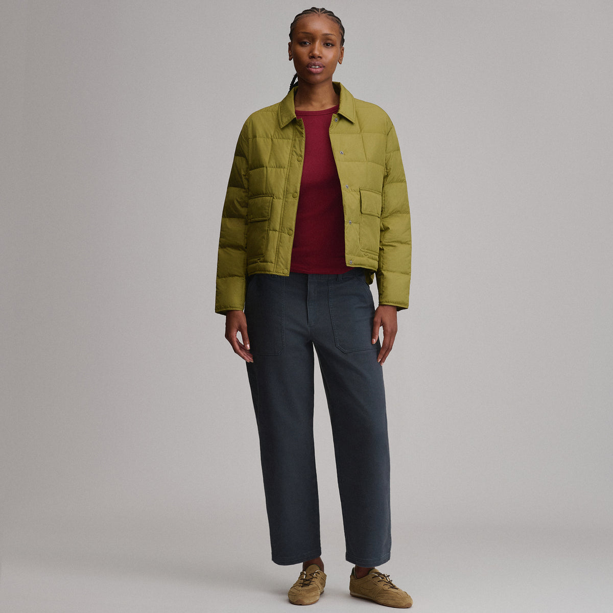Women's Hi-Low Hem Jacket-Seaweed-12