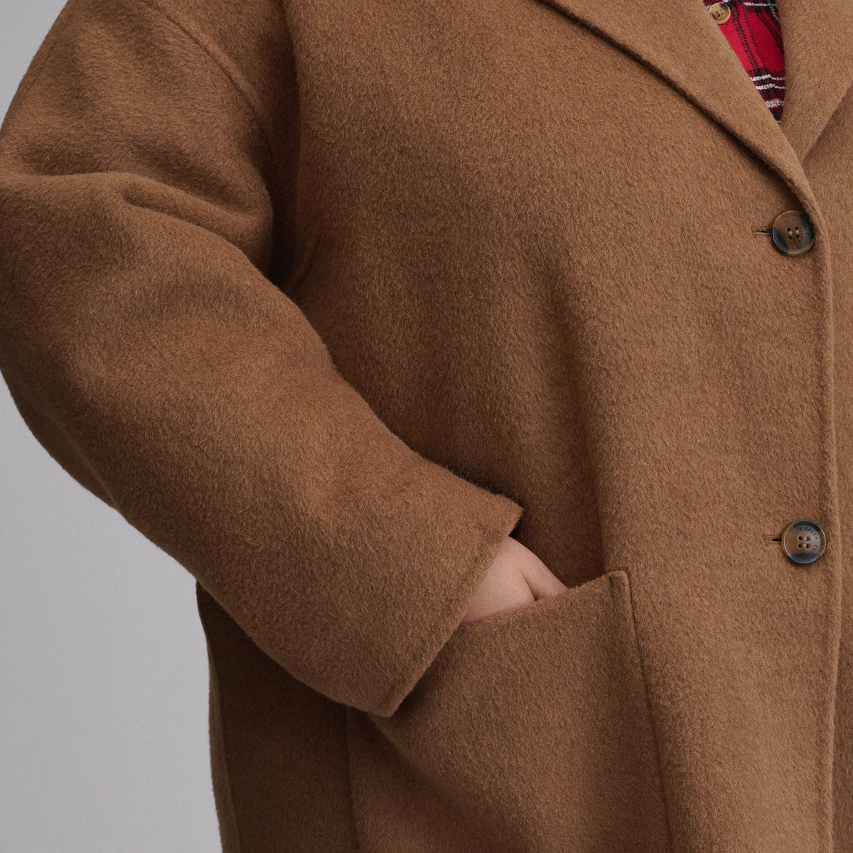 Women's Wool Blend Trench Coat-Camel-3