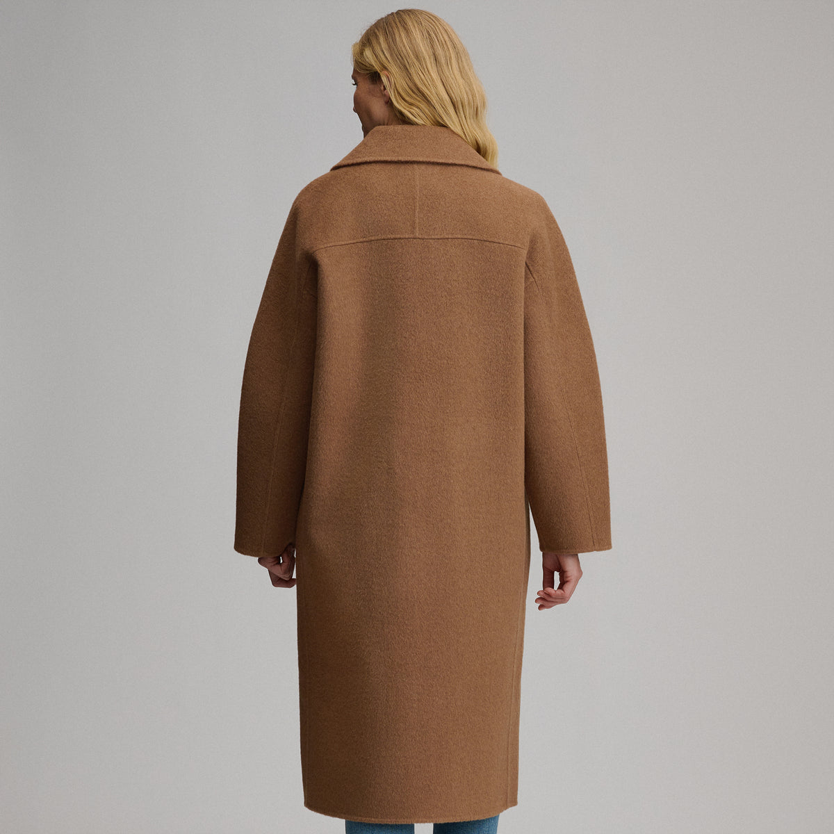 Women's Wool Blend Trench Coat-Camel-2