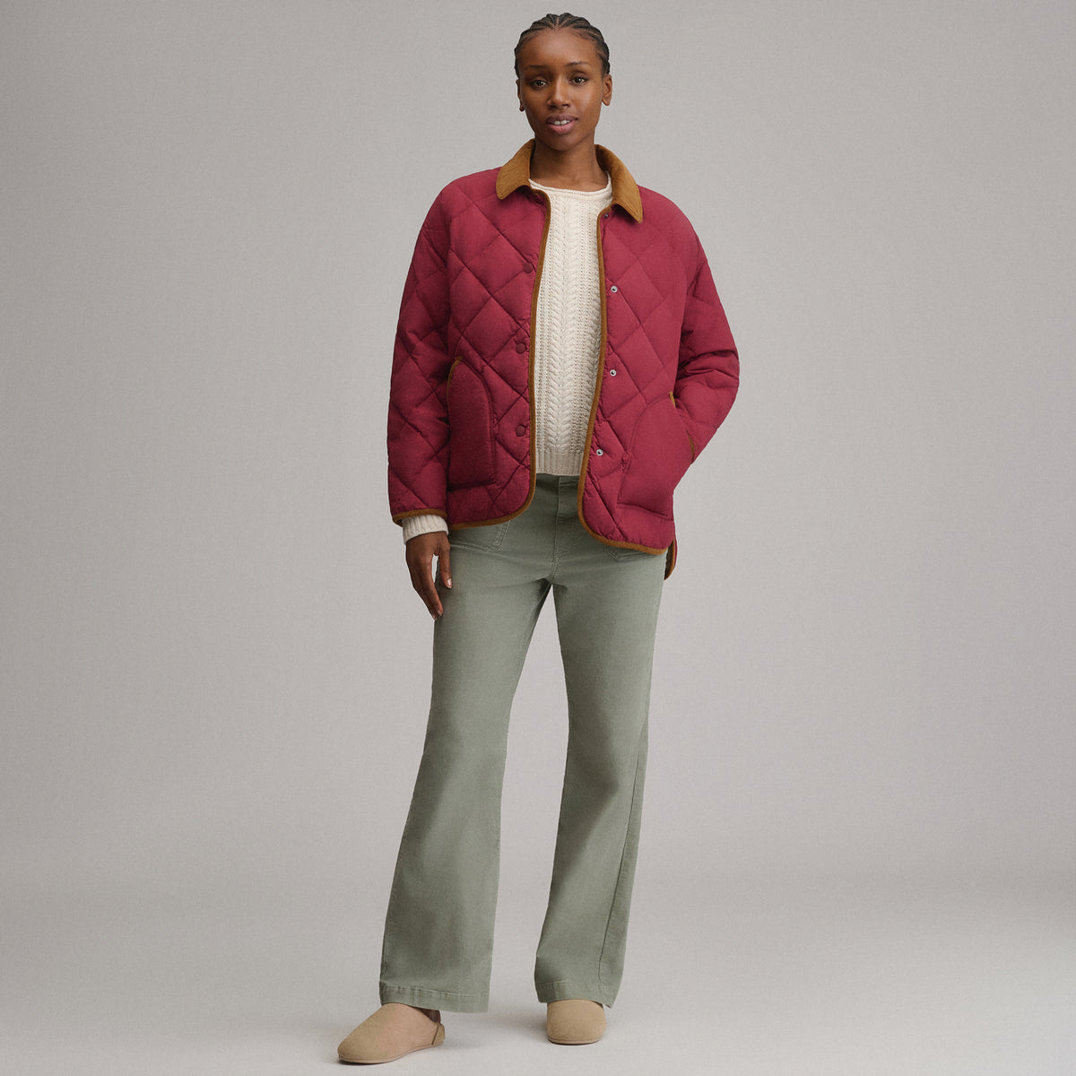 Women's Insulated Long Barn Coat-Blossom-8