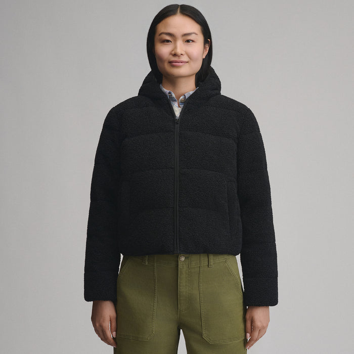 Women's Plush Puff Jacket - Faux Shearling