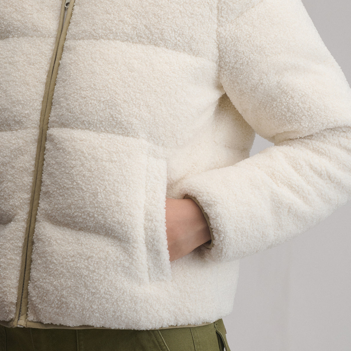 Women's Plush Puff Jacket - Faux Shearling-Shell-8