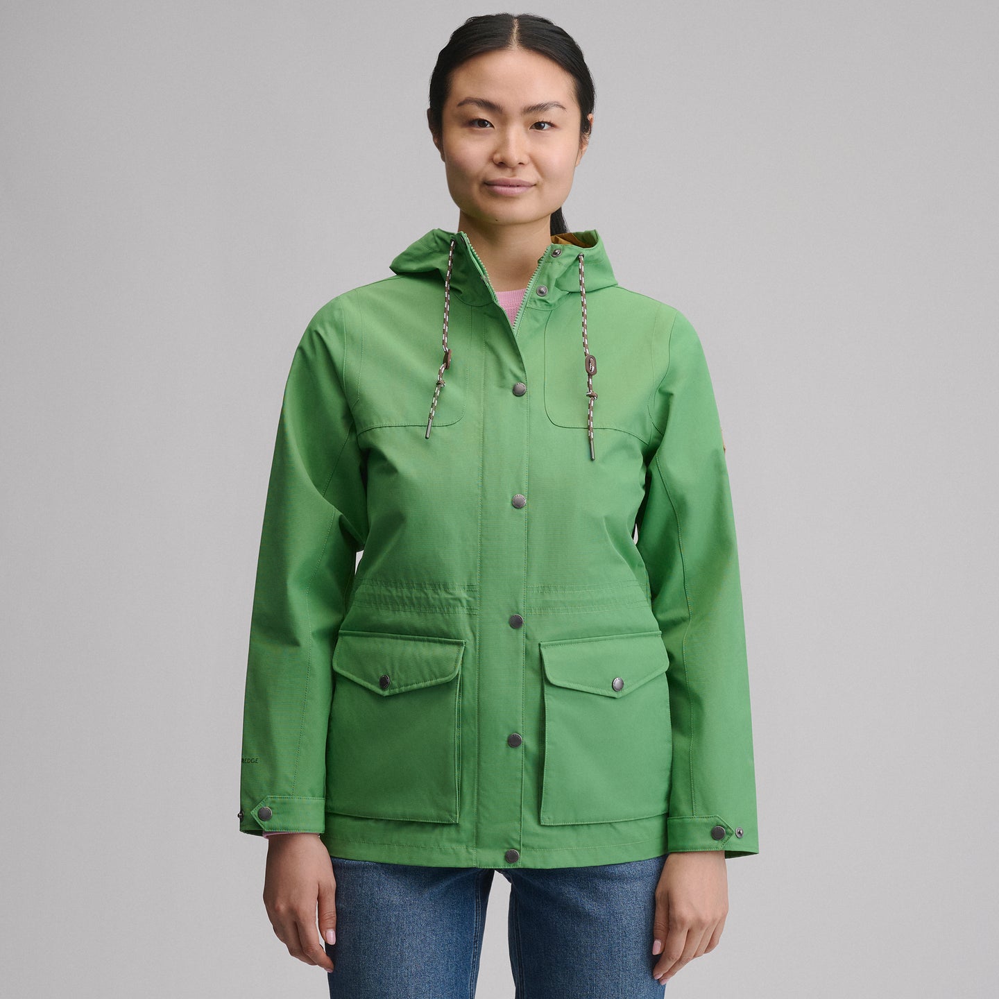 Women's Charly Waterproof Hooded Rain Jacket-Light Moss-5