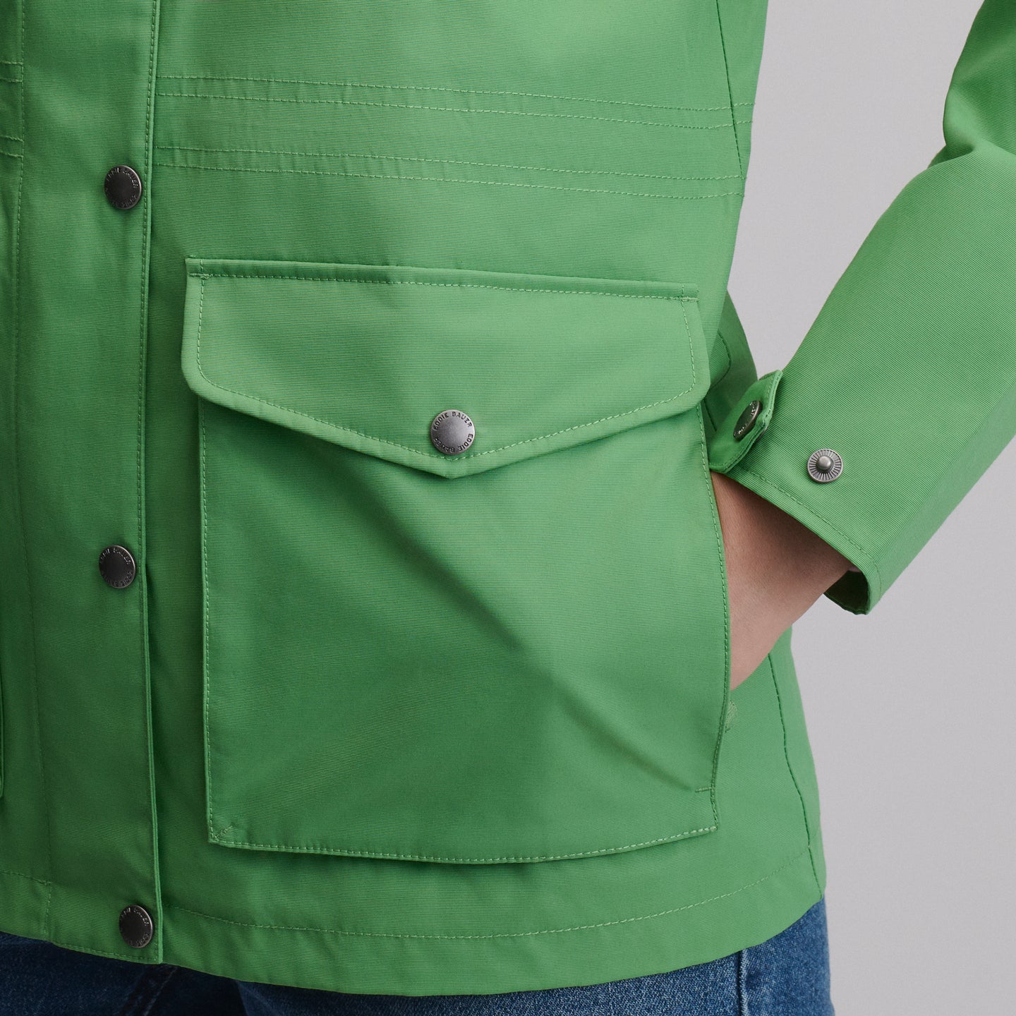 Women's Charly Waterproof Hooded Rain Jacket-Light Moss-7