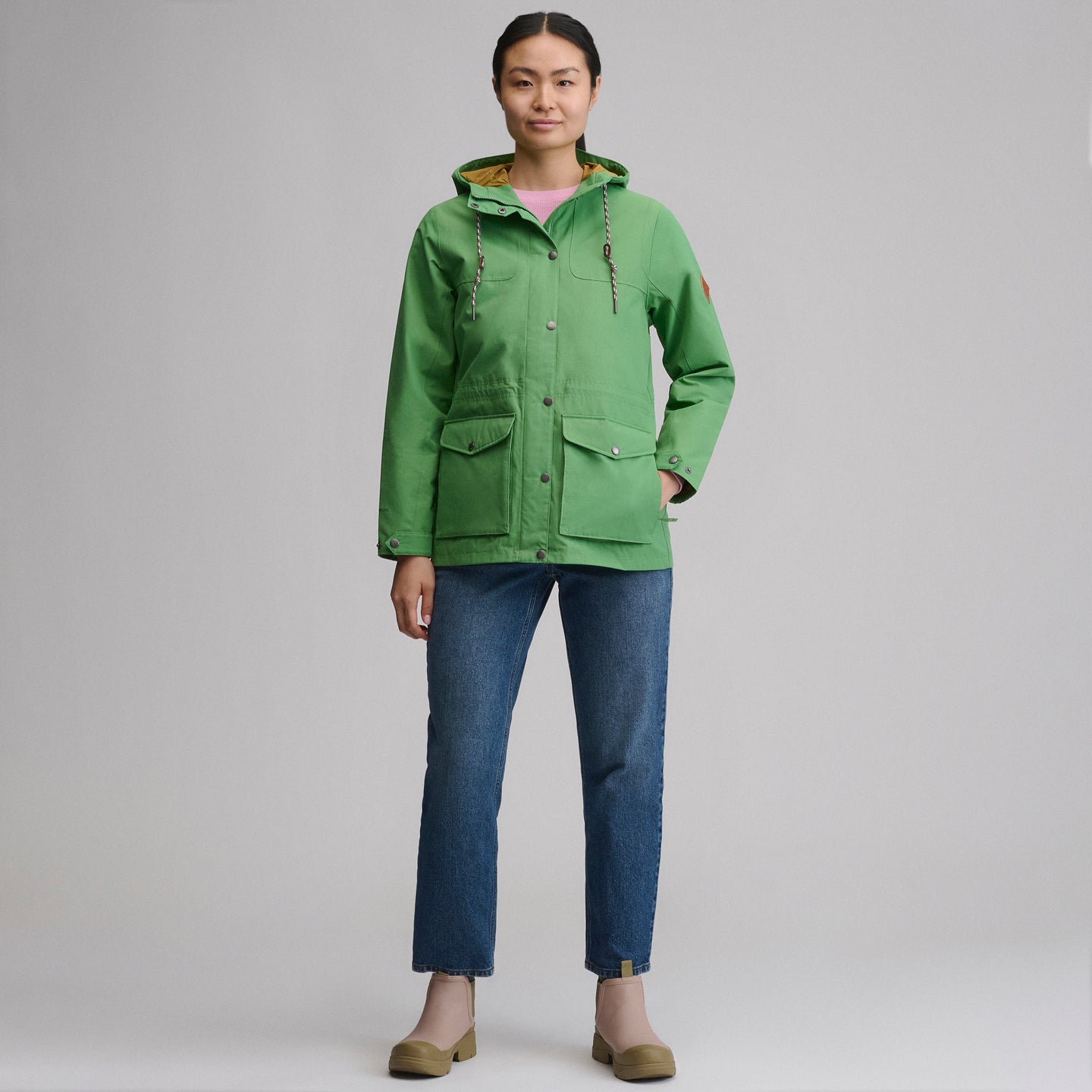 Women's Charly Waterproof Hooded Rain Jacket-Light Moss-8