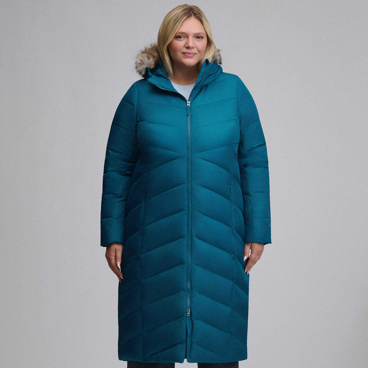 Women's Classic Down Duffle Jacket-Meridian Blue-1