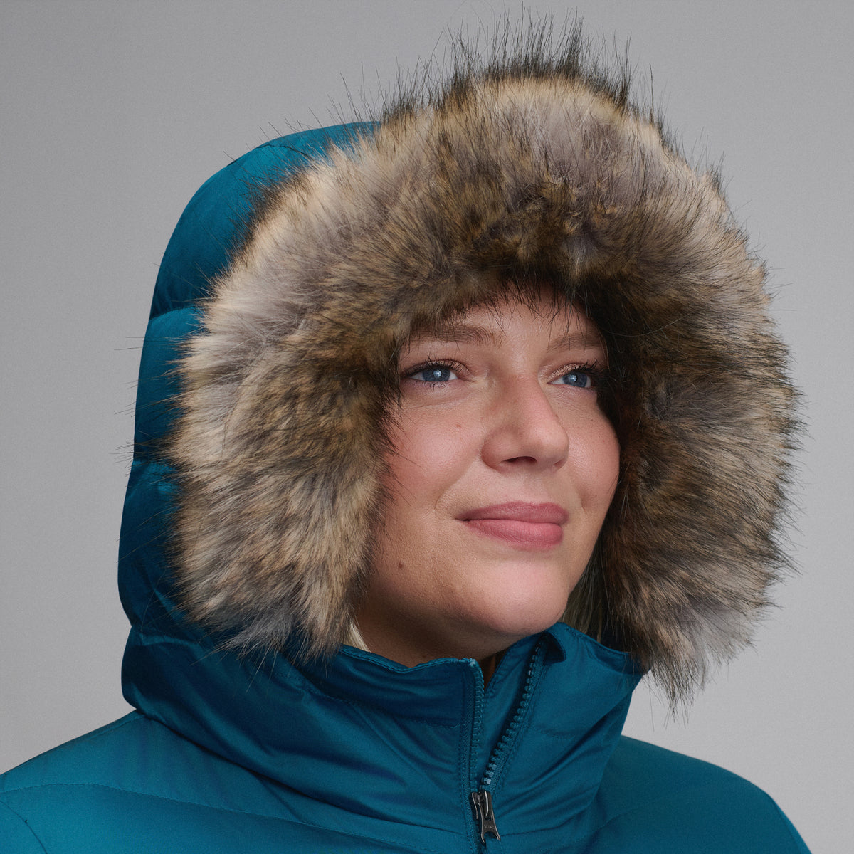 Women's Classic Down Duffle Jacket-Meridian Blue-4