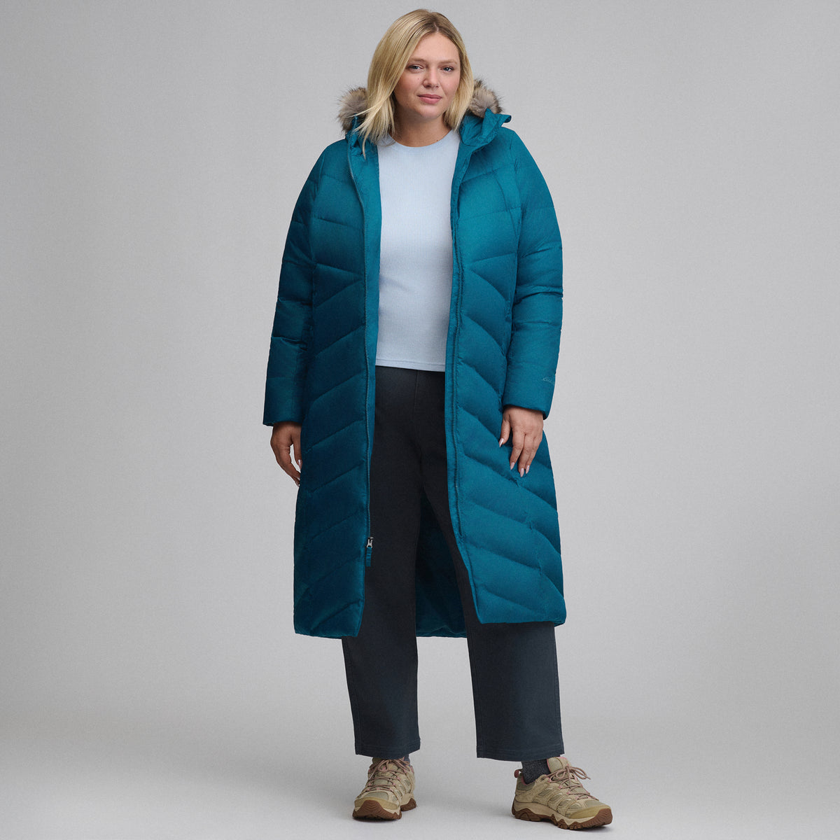 Women's Classic Down Duffle Jacket-Meridian Blue-5