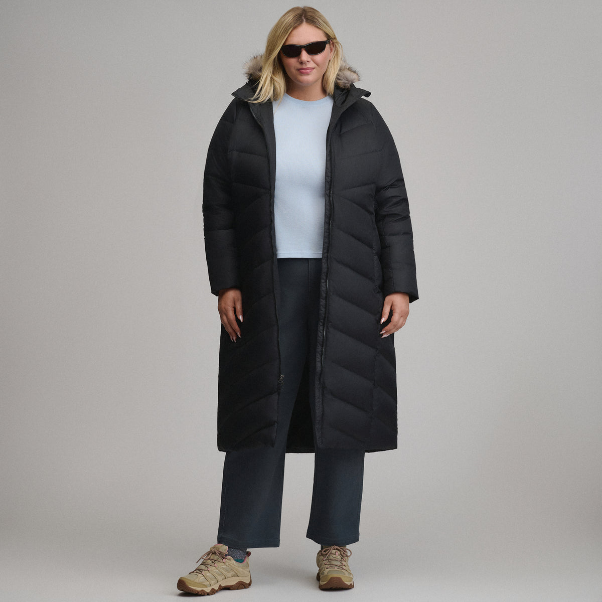 Women's Classic Down Duffle Jacket-Black-10