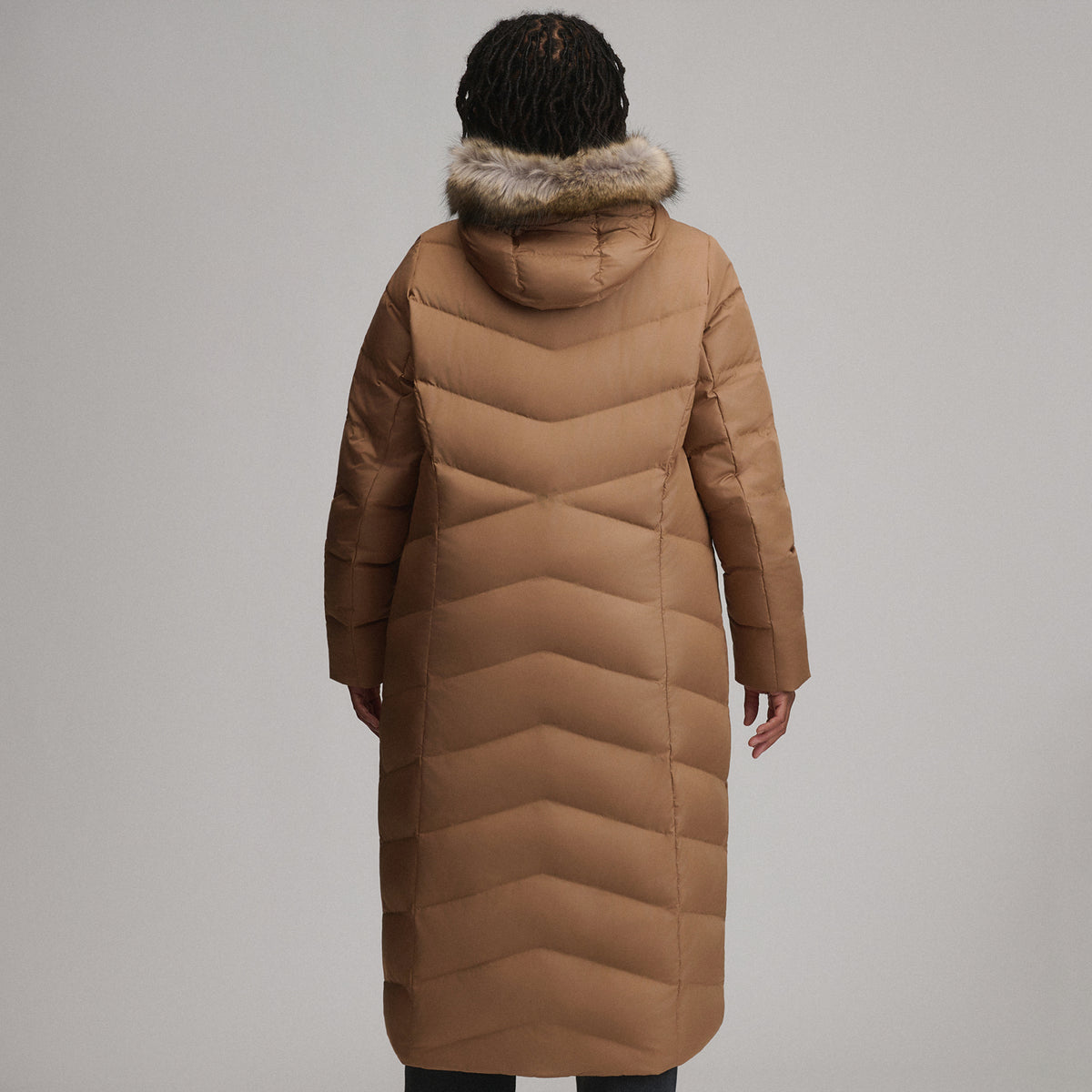 Women's Classic Down Duffle Jacket-Camel-12