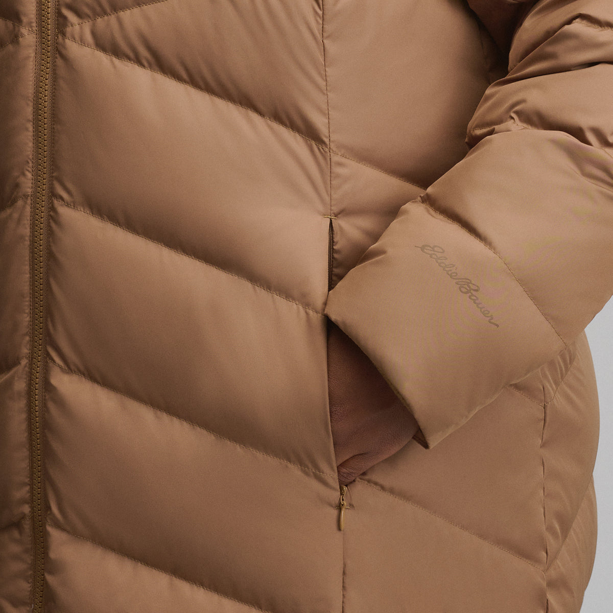 Women's Classic Down Duffle Jacket-Camel-13