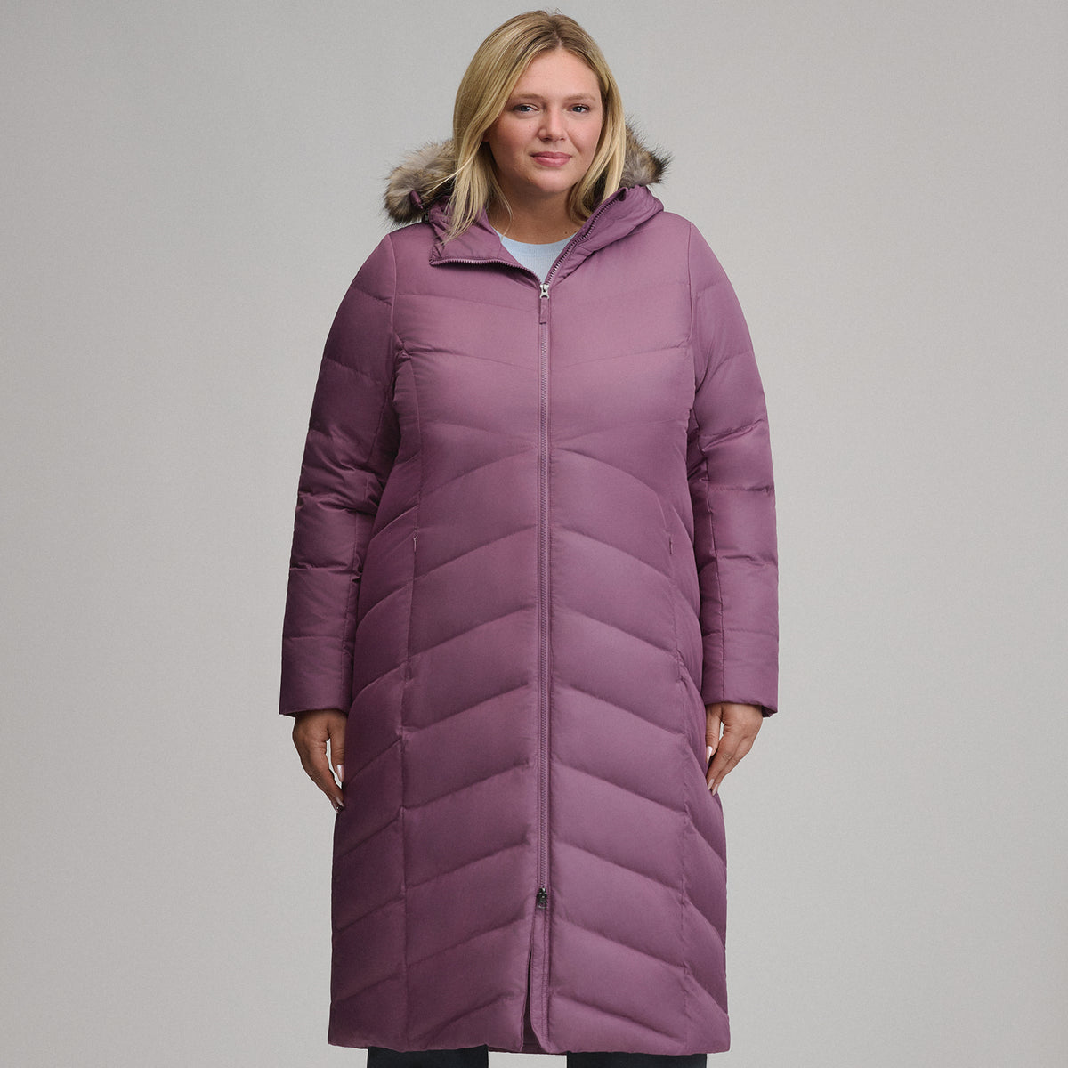 Women's Classic Down Duffle Jacket-Deep Wisteria-16