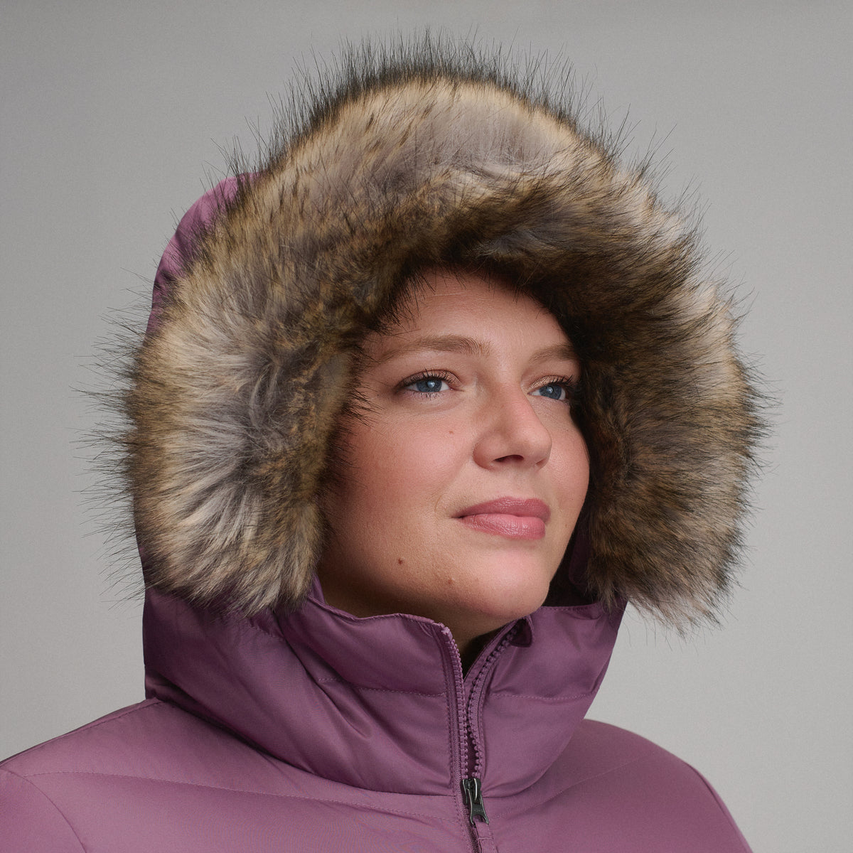 Women's Classic Down Duffle Jacket-Deep Wisteria-19