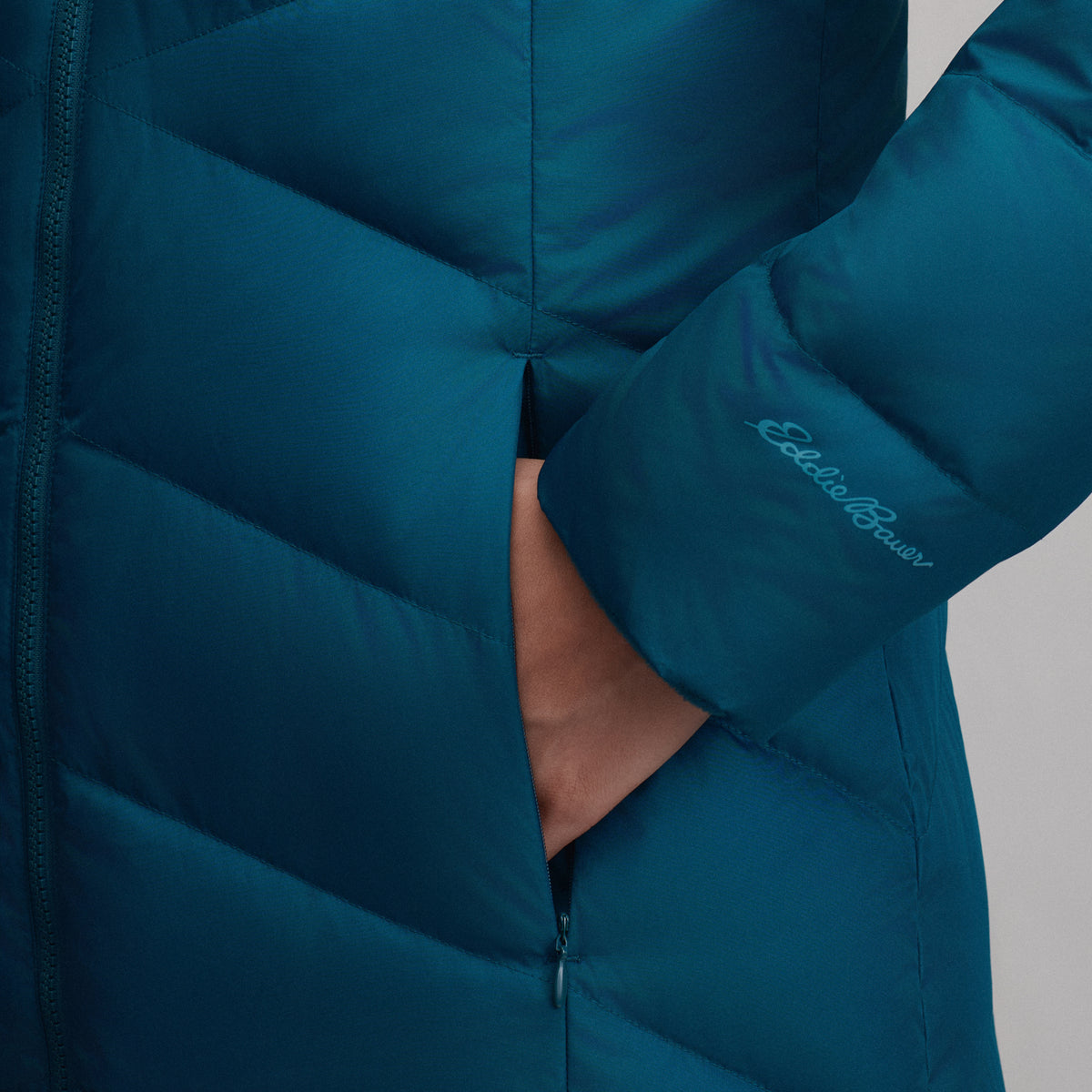 Women's Classic Down Duffle Jacket-Meridian Blue-3