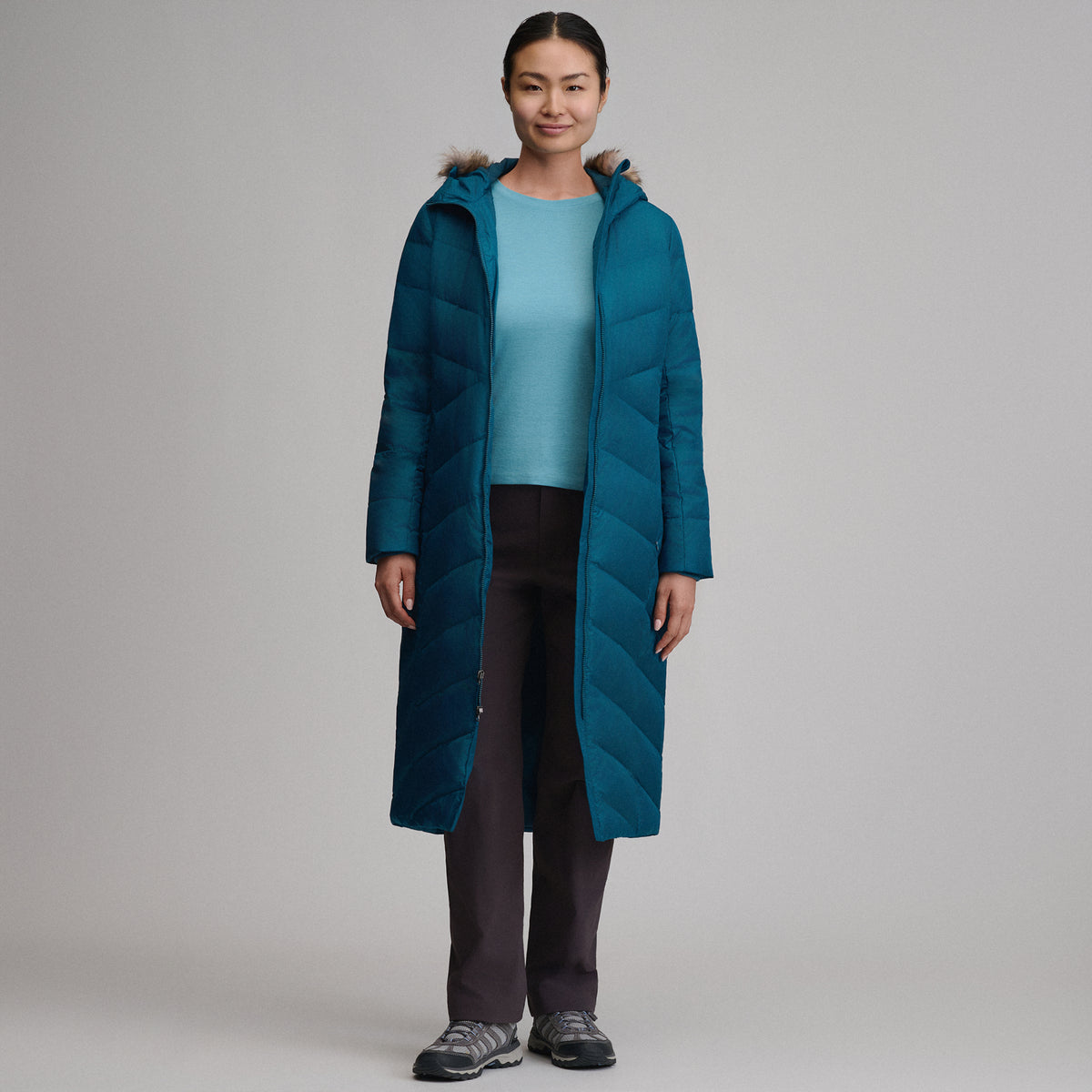 Women's Classic Down Duffle Jacket-Meridian Blue-5