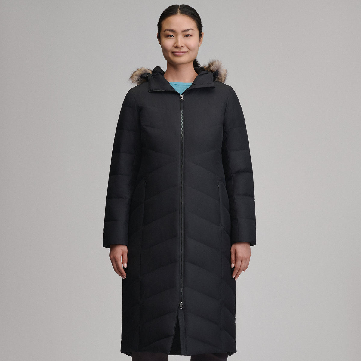 Women's Classic Down Duffle Jacket-Black-6