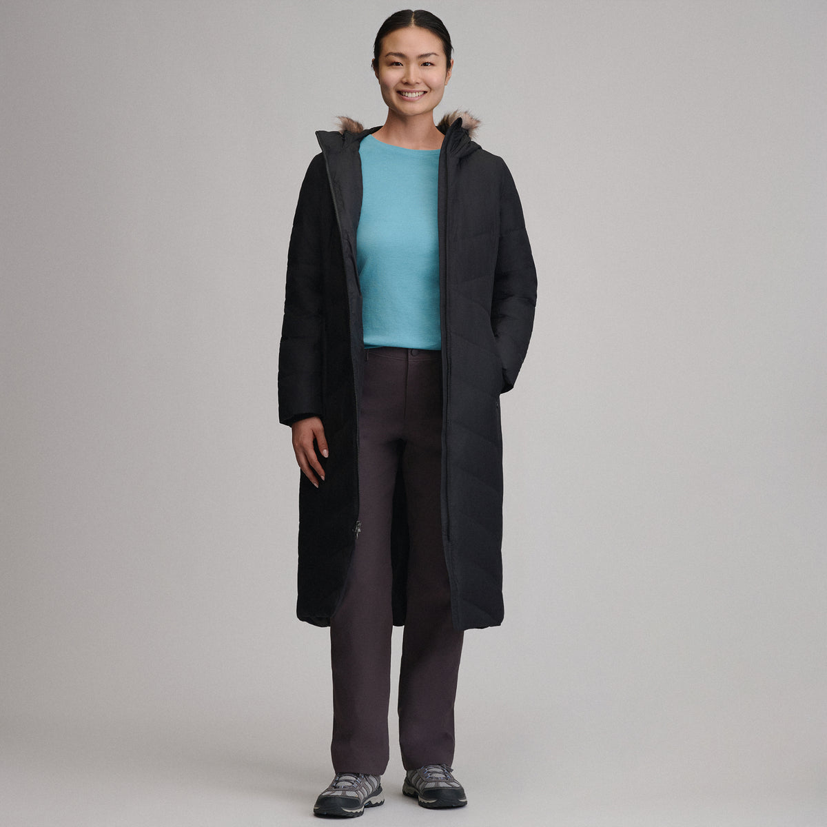 Women's Classic Down Duffle Jacket-Black-10