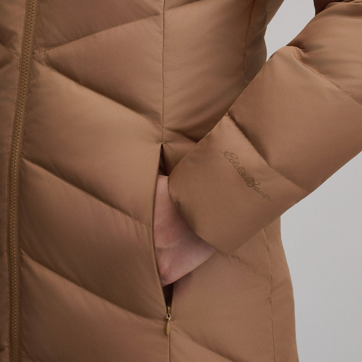 Women's Classic Down Duffle Jacket-Camel-13