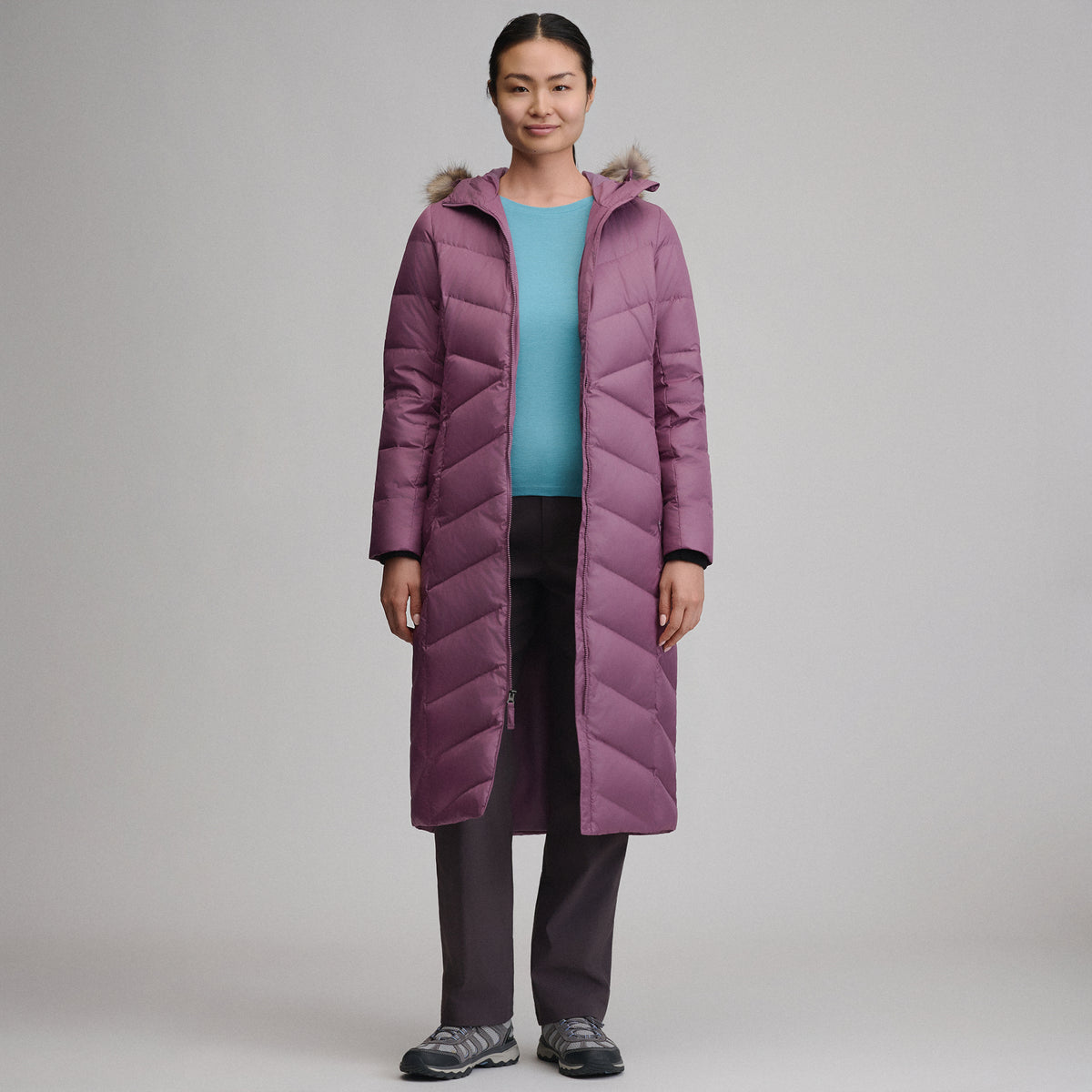 Women's Classic Down Duffle Jacket-Deep Wisteria-20
