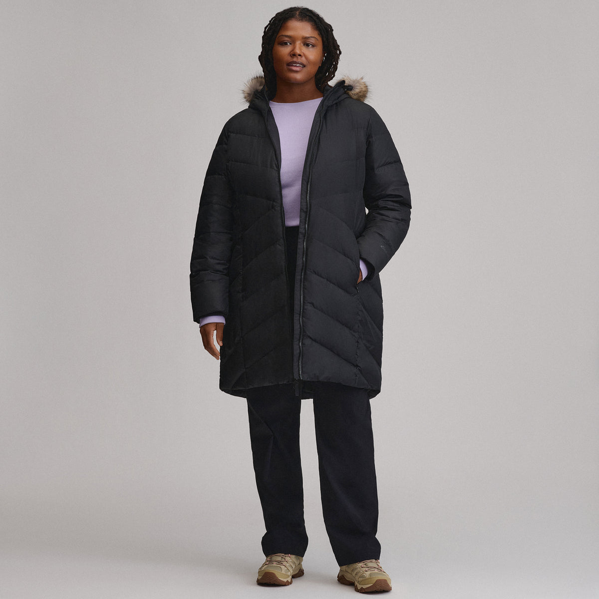 Women's Classic Down Parka-Black-10