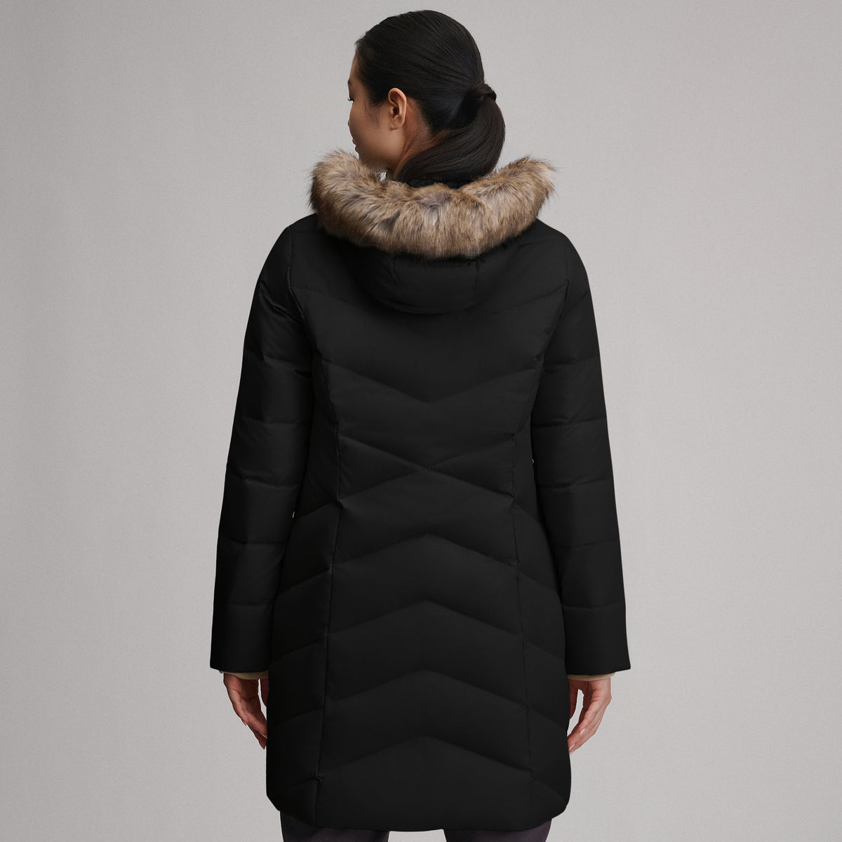 Women's Classic Down Parka-Black-2