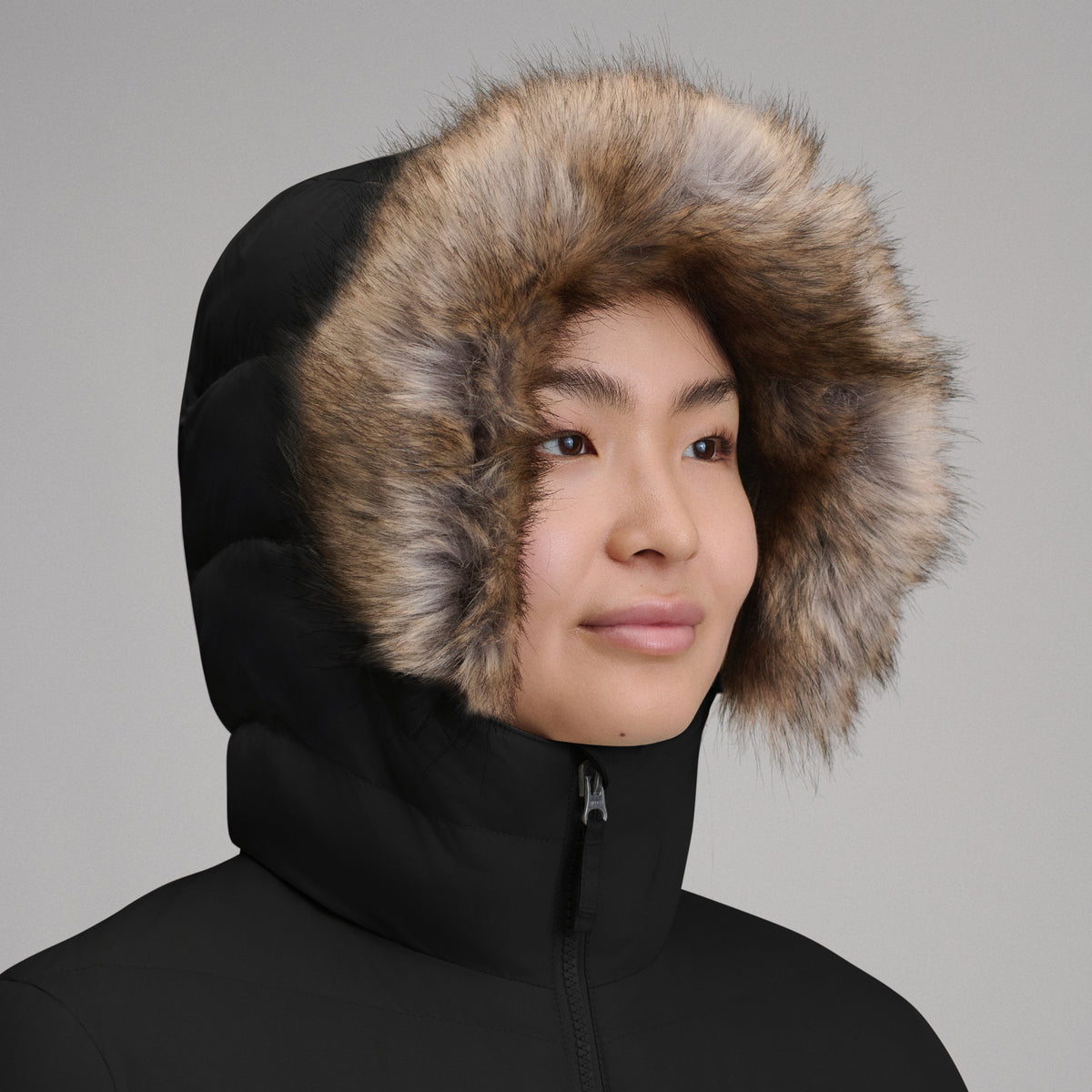 Women's Classic Down Parka-Black-4