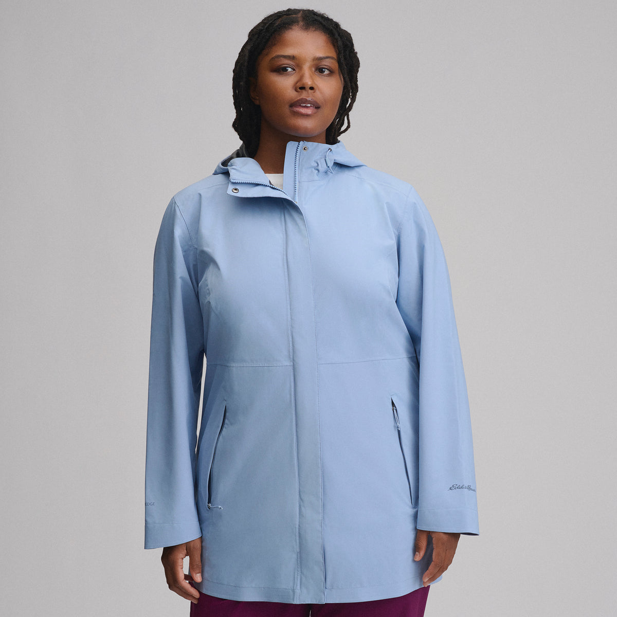 Women's Cloud Cap Waterproof Stretch Hooded Rain Parka-Cascade-12