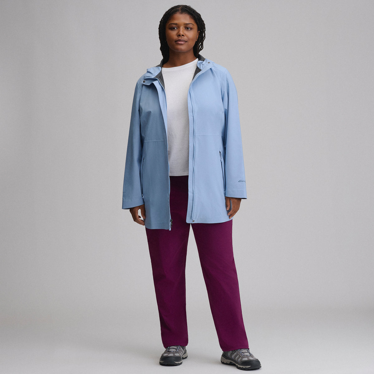 Women's Cloud Cap Waterproof Stretch Hooded Rain Parka-Cascade-21