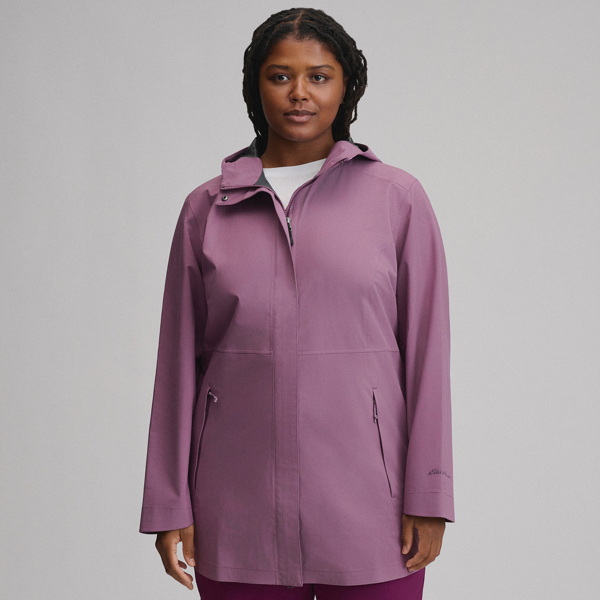 Women's Cloud Cap Waterproof Stretch Hooded Rain Parka-Deep Wisteria-23