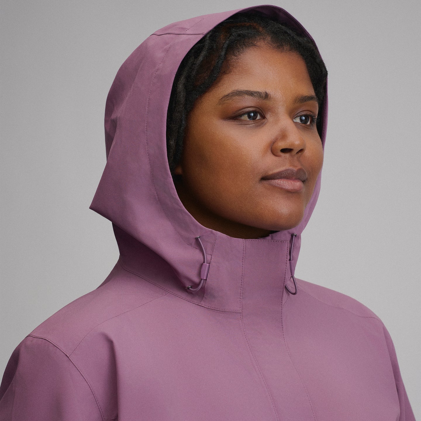 Women's Cloud Cap Waterproof Stretch Hooded Rain Parka-Deep Wisteria-29