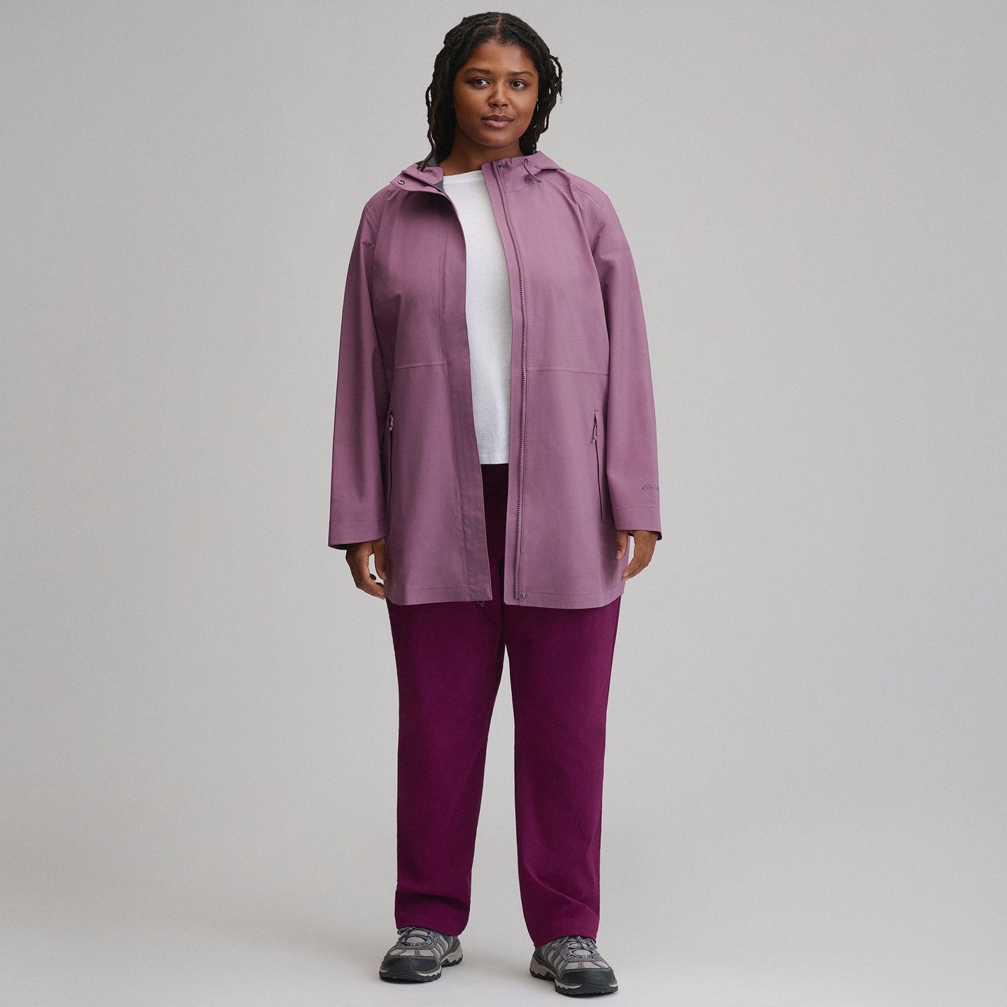 Women's Cloud Cap Waterproof Stretch Hooded Rain Parka-Deep Wisteria-31