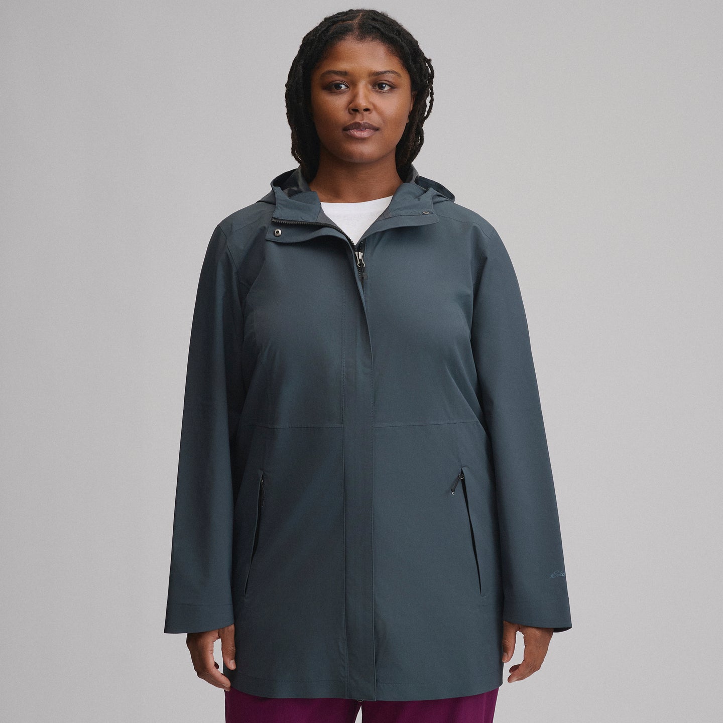 Women's Cloud Cap Waterproof Stretch Hooded Rain Parka-Storm-33
