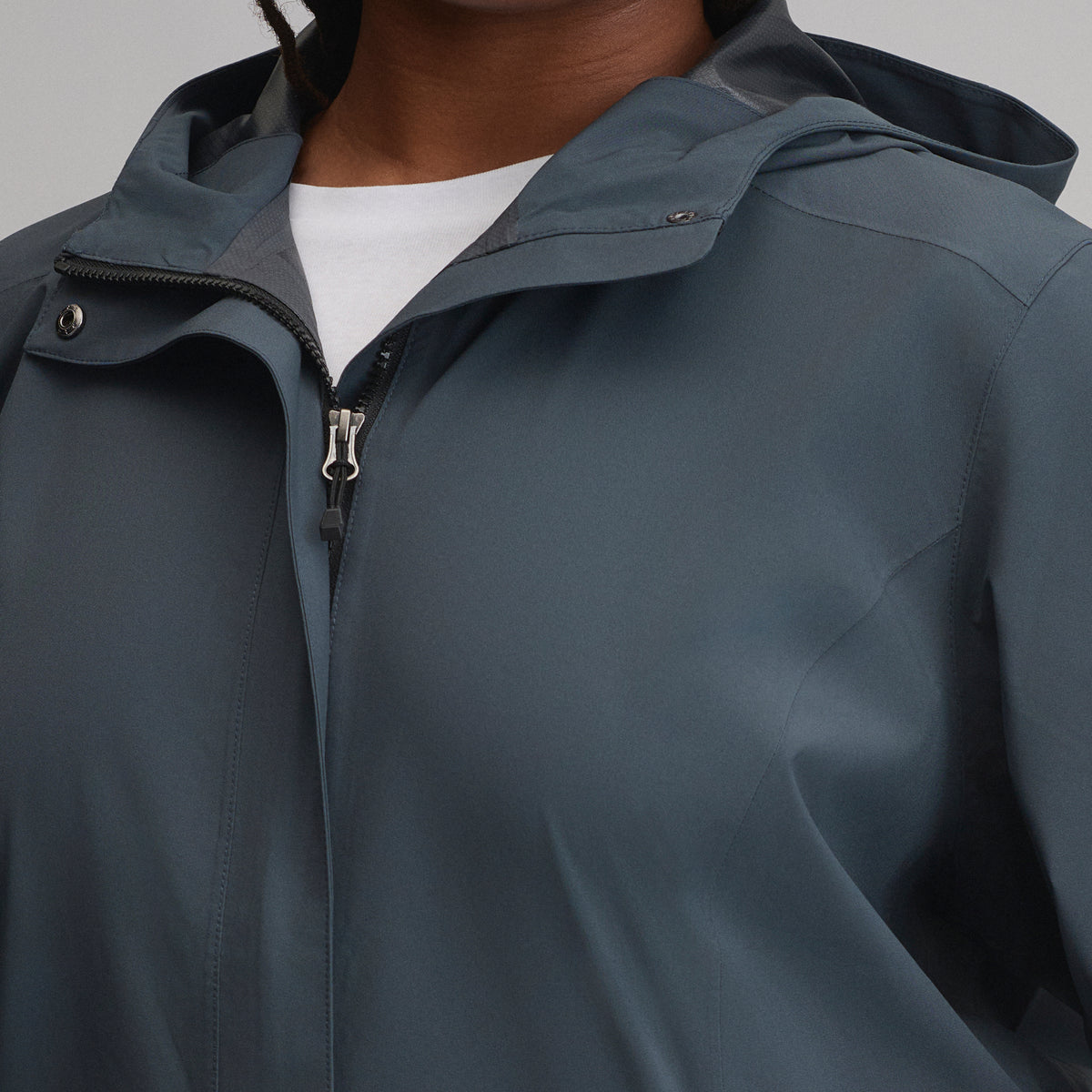 Women's Cloud Cap Waterproof Stretch Hooded Rain Parka-Storm-41