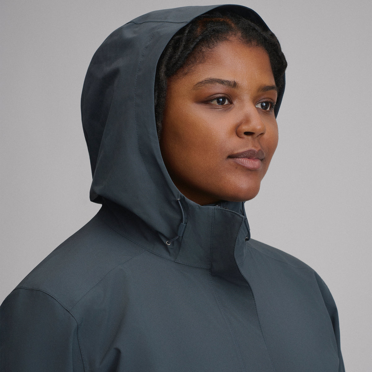 Women's Cloud Cap Waterproof Stretch Hooded Rain Parka-Storm-39