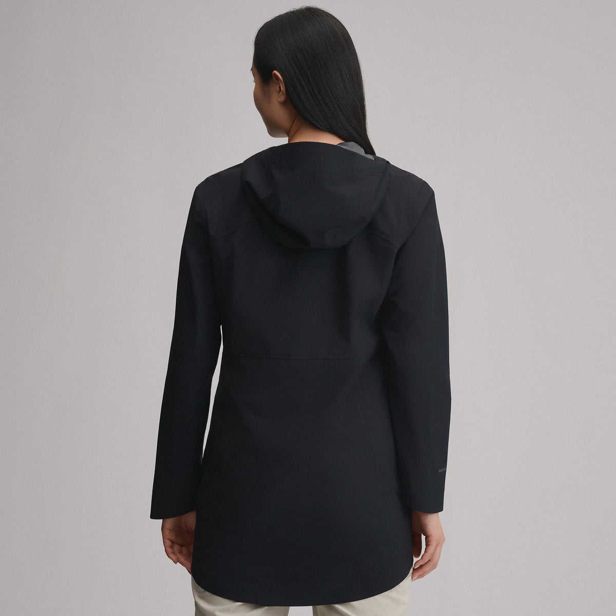 Women's Cloud Cap Waterproof Stretch Hooded Rain Parka-Black-4