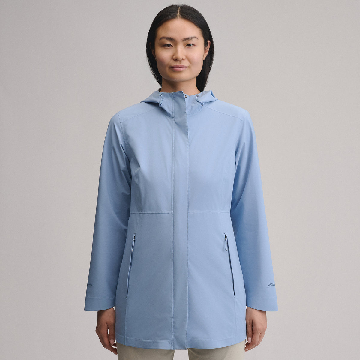 Women's Cloud Cap Waterproof Stretch Hooded Rain Parka-Cascade-13