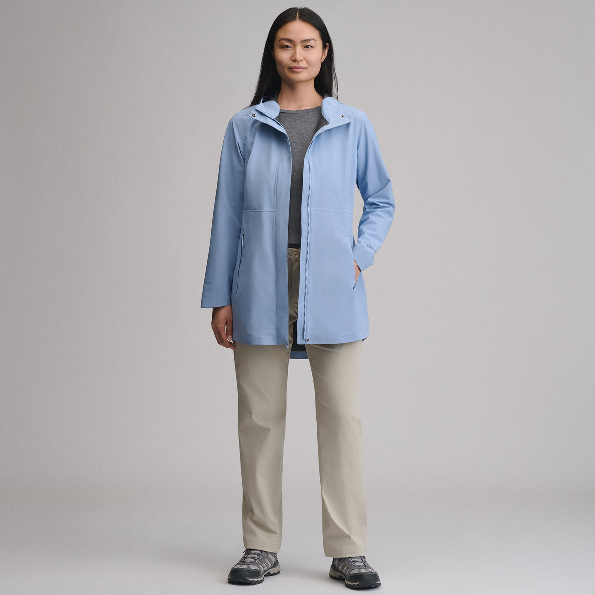 Women's Cloud Cap Waterproof Stretch Hooded Rain Parka-Cascade-22