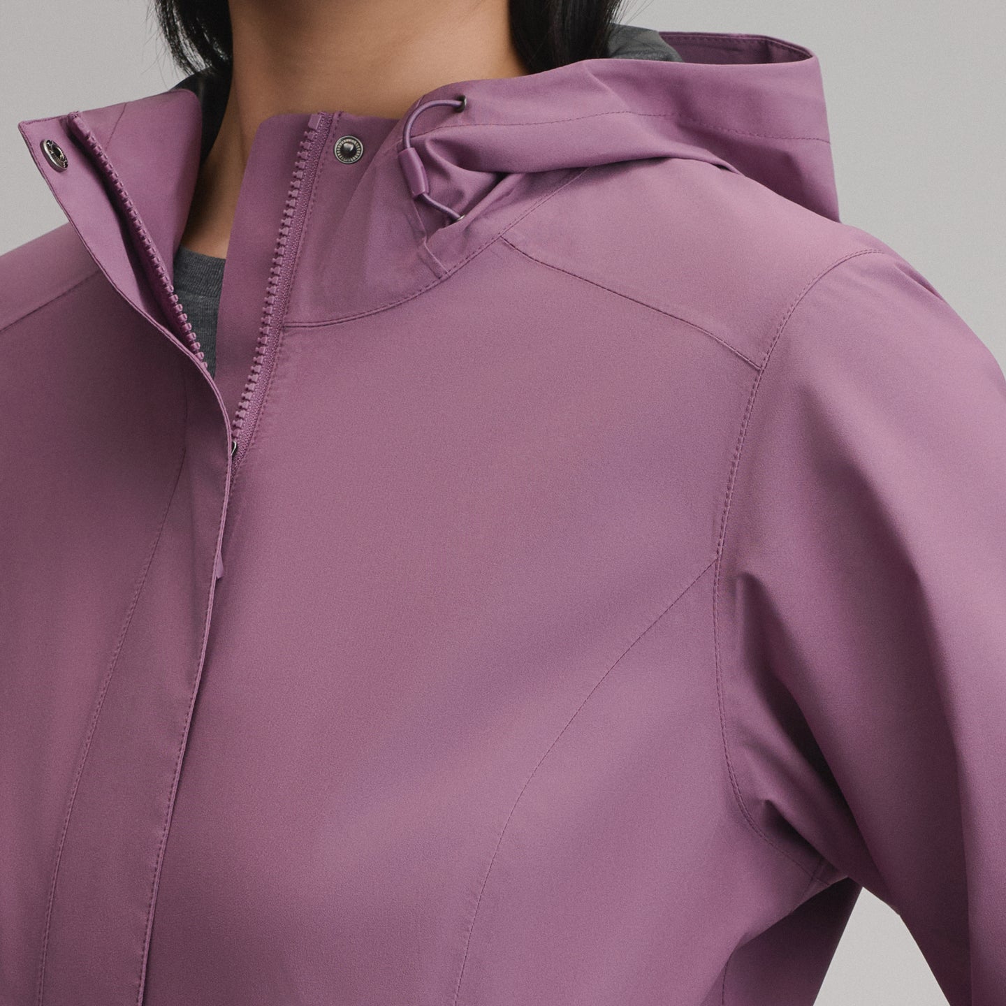 Women's Cloud Cap Waterproof Stretch Hooded Rain Parka-Deep Wisteria-28