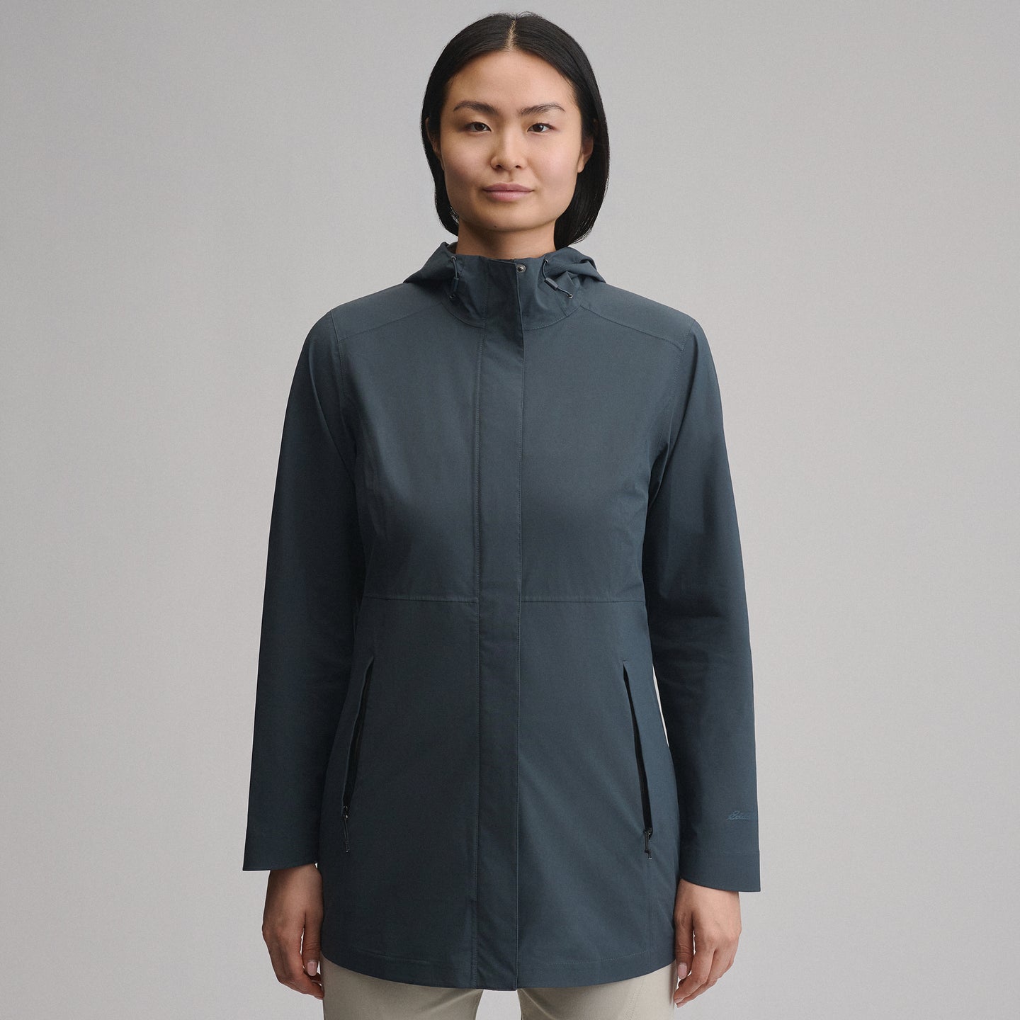Women's Cloud Cap Waterproof Stretch Hooded Rain Parka-Storm-34