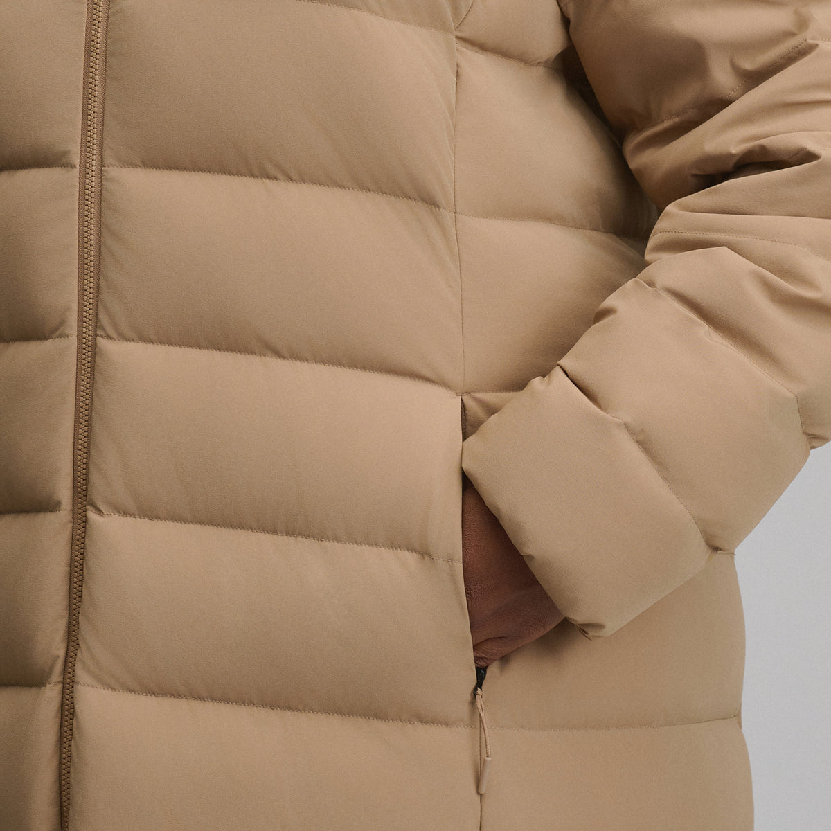 EB Stretch Down Duffle-Camel-3
