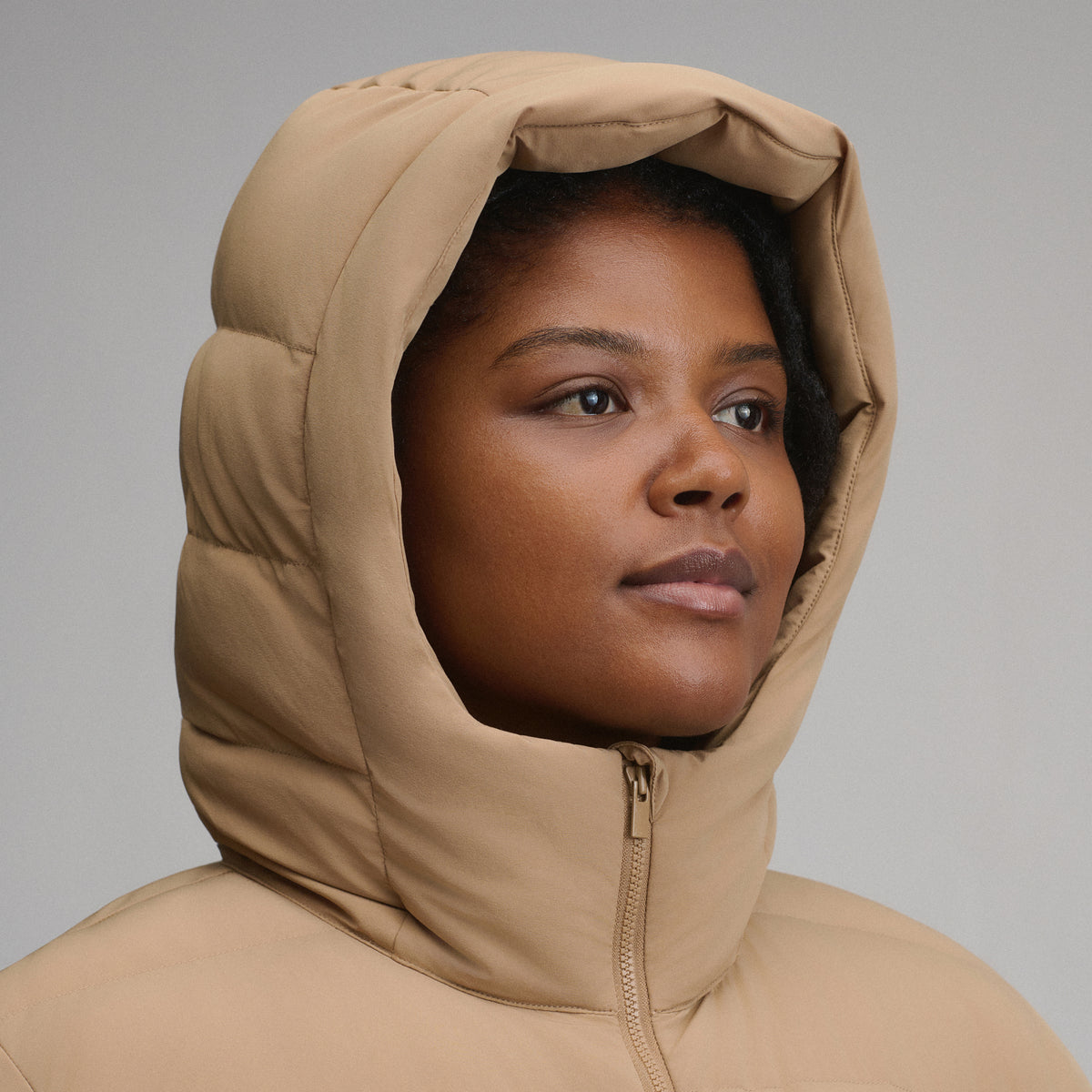 EB Stretch Down Duffle-Camel-4